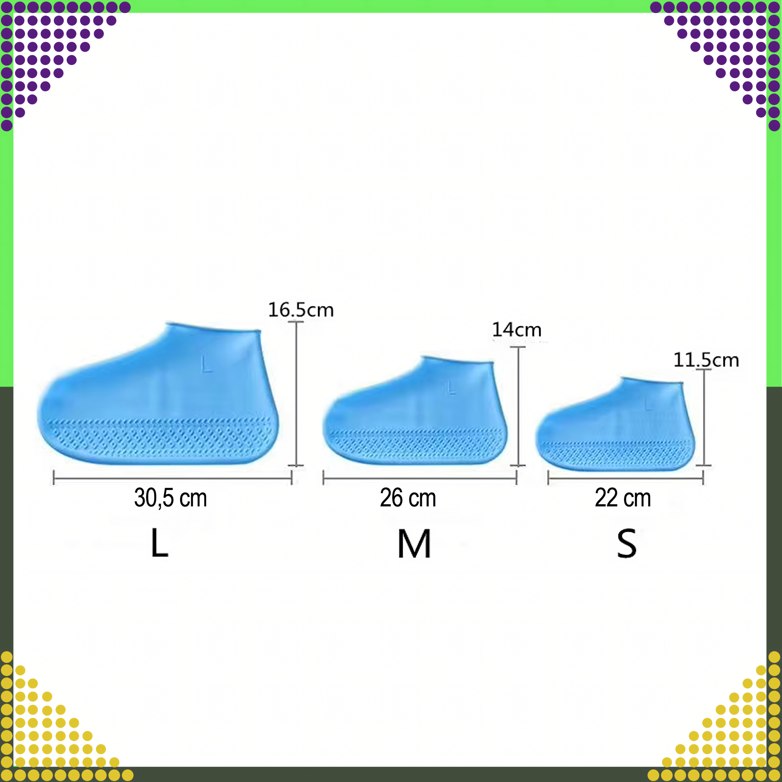 Waterproof Protectors Rain Shoe Covers Anti-Slip Wellington Boots M