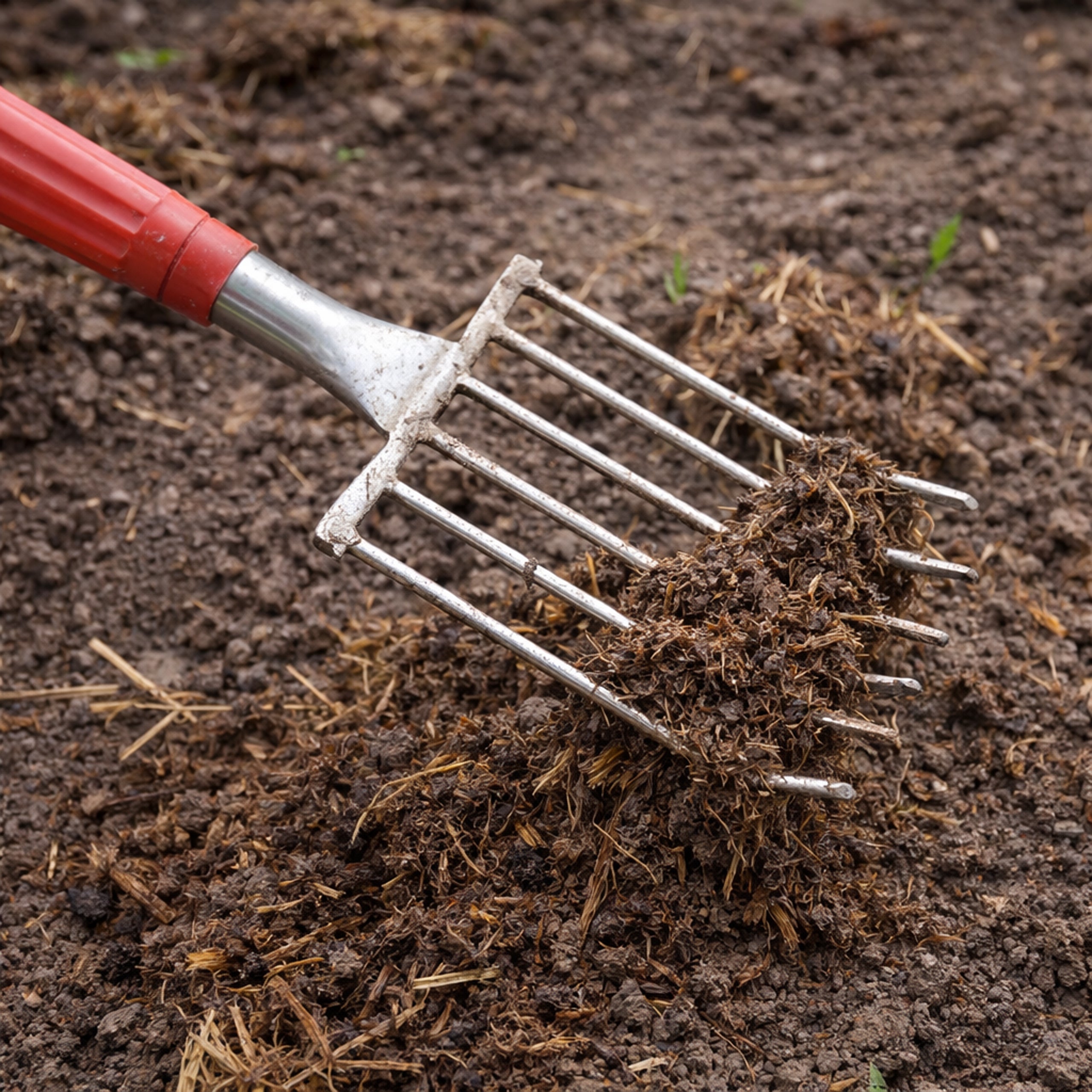 Metal Garden Rake with 6 Tines 32 cm