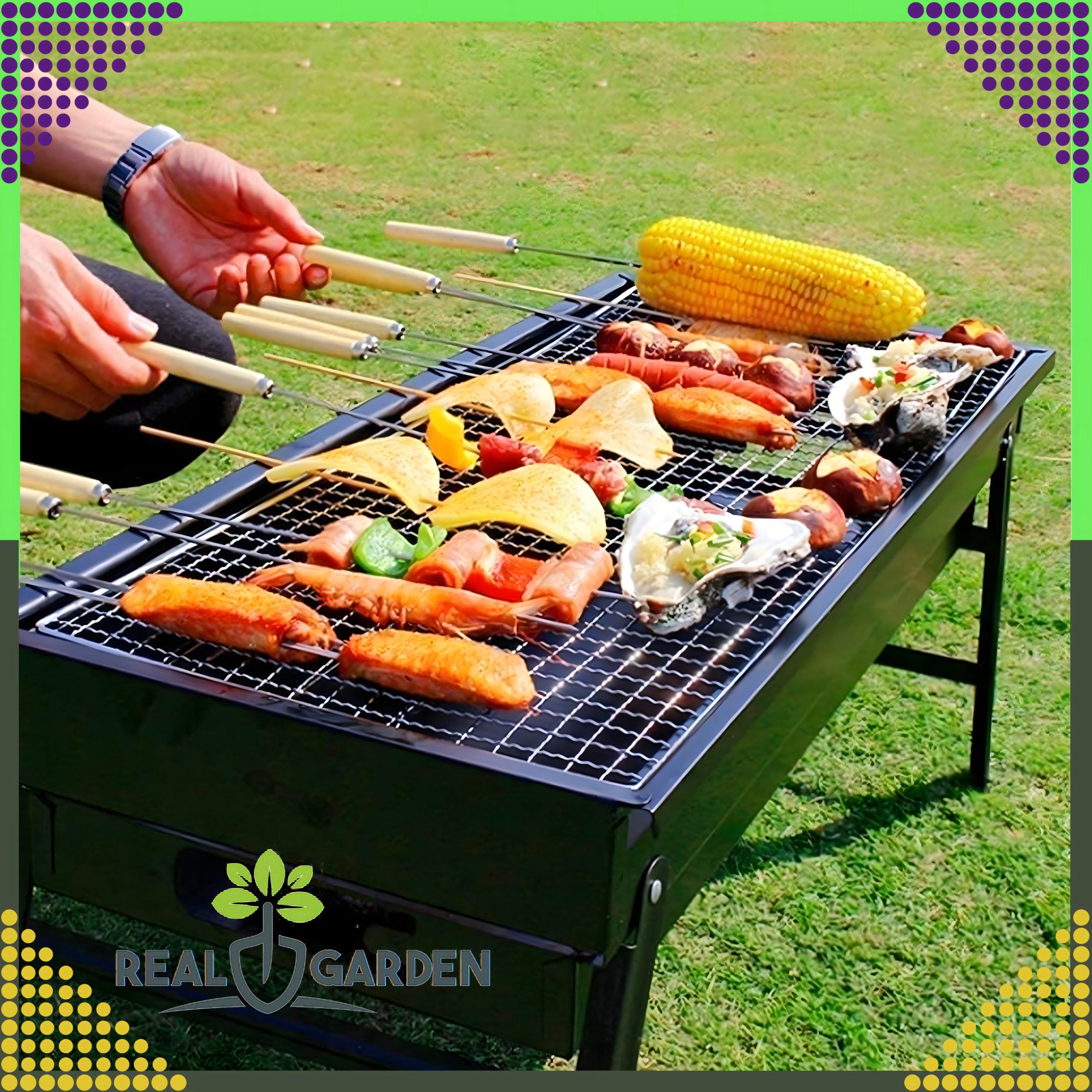 Kaasaskantav kokkupandav suur söegrill matkamiseks ja aeda