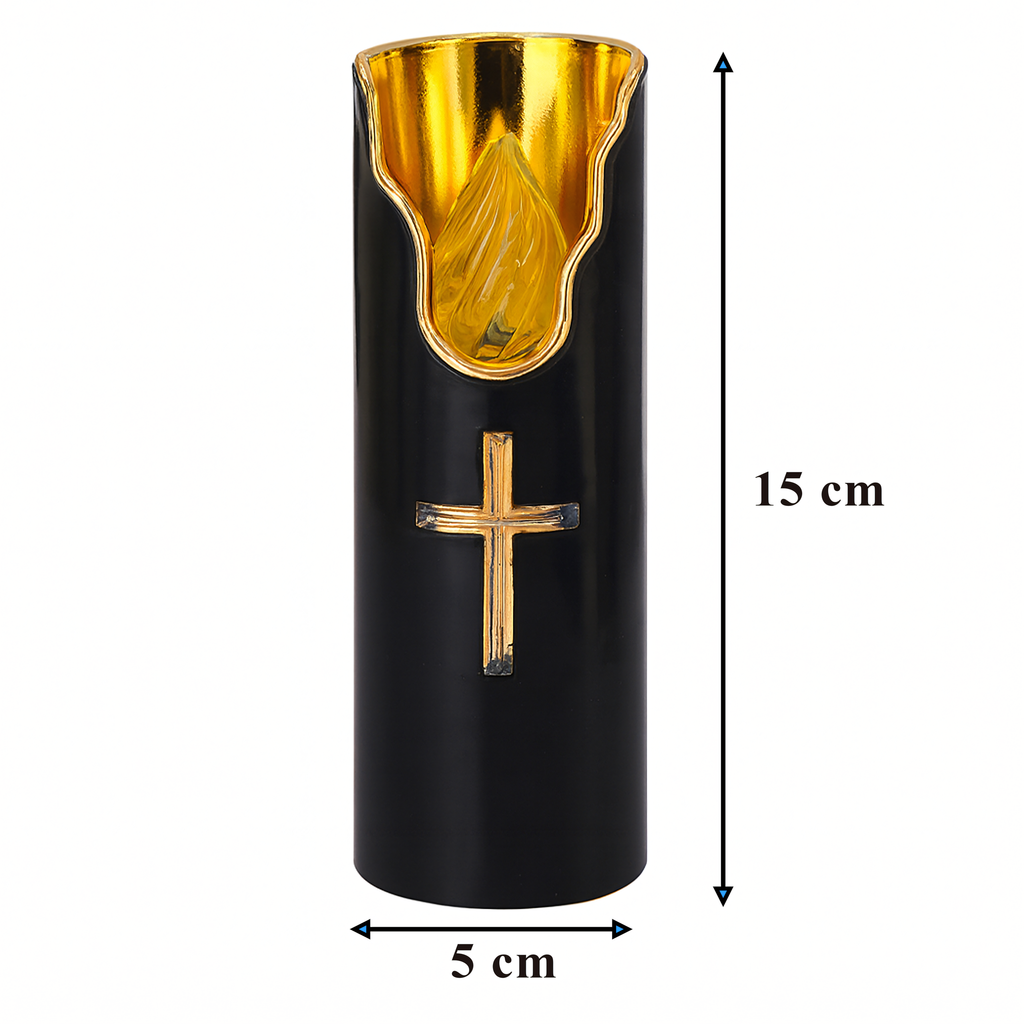 12x patareitoitel LED küünal Black leegi efektiga küünal 15cm küünla sisetükk