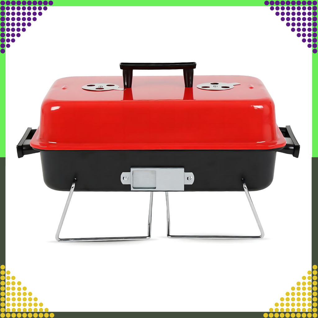 Foldable Tourist Garden Camping Grill Portable with Solid Lid