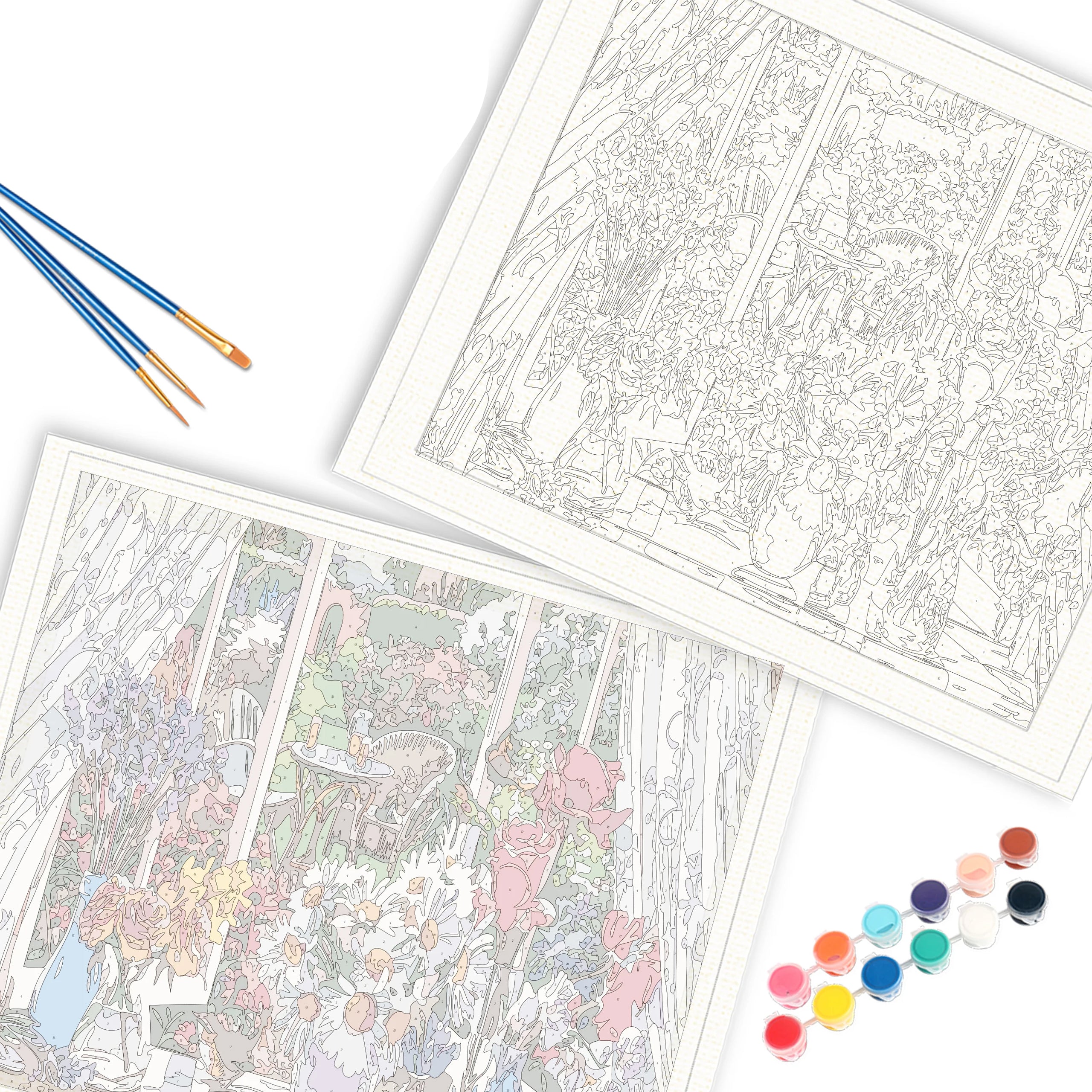 Numbrite järgi maalimise pilt raamiga DIY komplekt pintslid värv lõuend 40x50