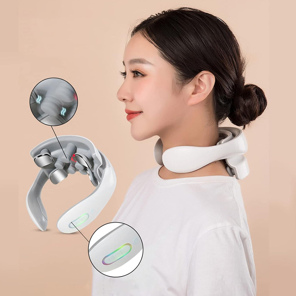 Wireless Pulsating Neck and Back Massager with Heating and EMS