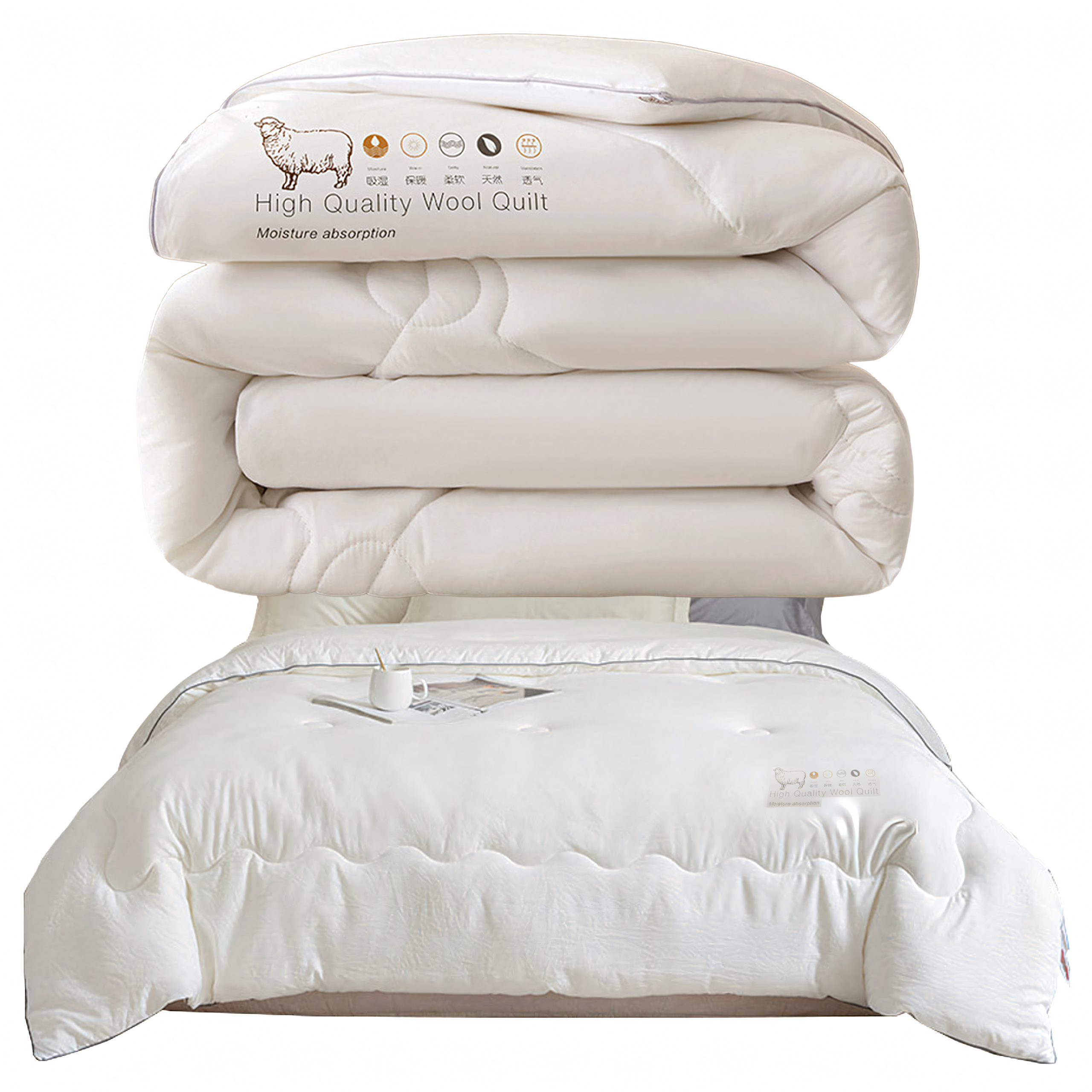 Winter Wool Quilt made of Sheep Wool Warm Winter Wool 140x200cm