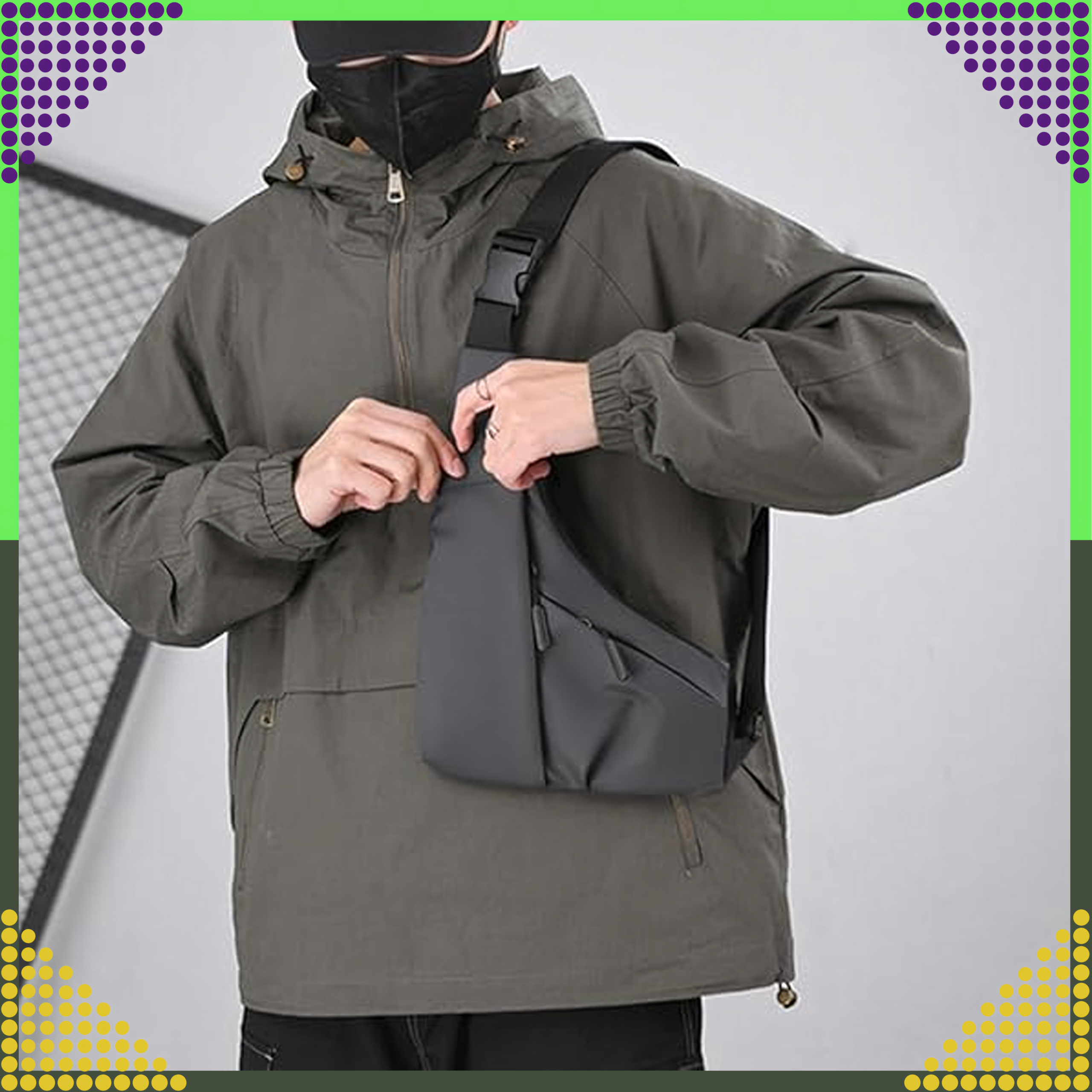 Waist Bag Backpack Shoulder Bag Urban Sporty Men's Women's Gray