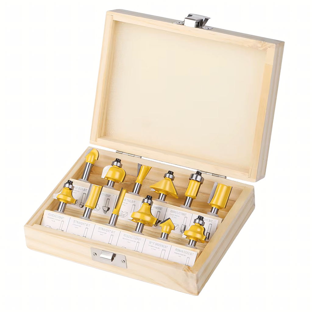 12-osaline kiirlõiketeradega puidutöö freesiotsikute komplekt 12 tk