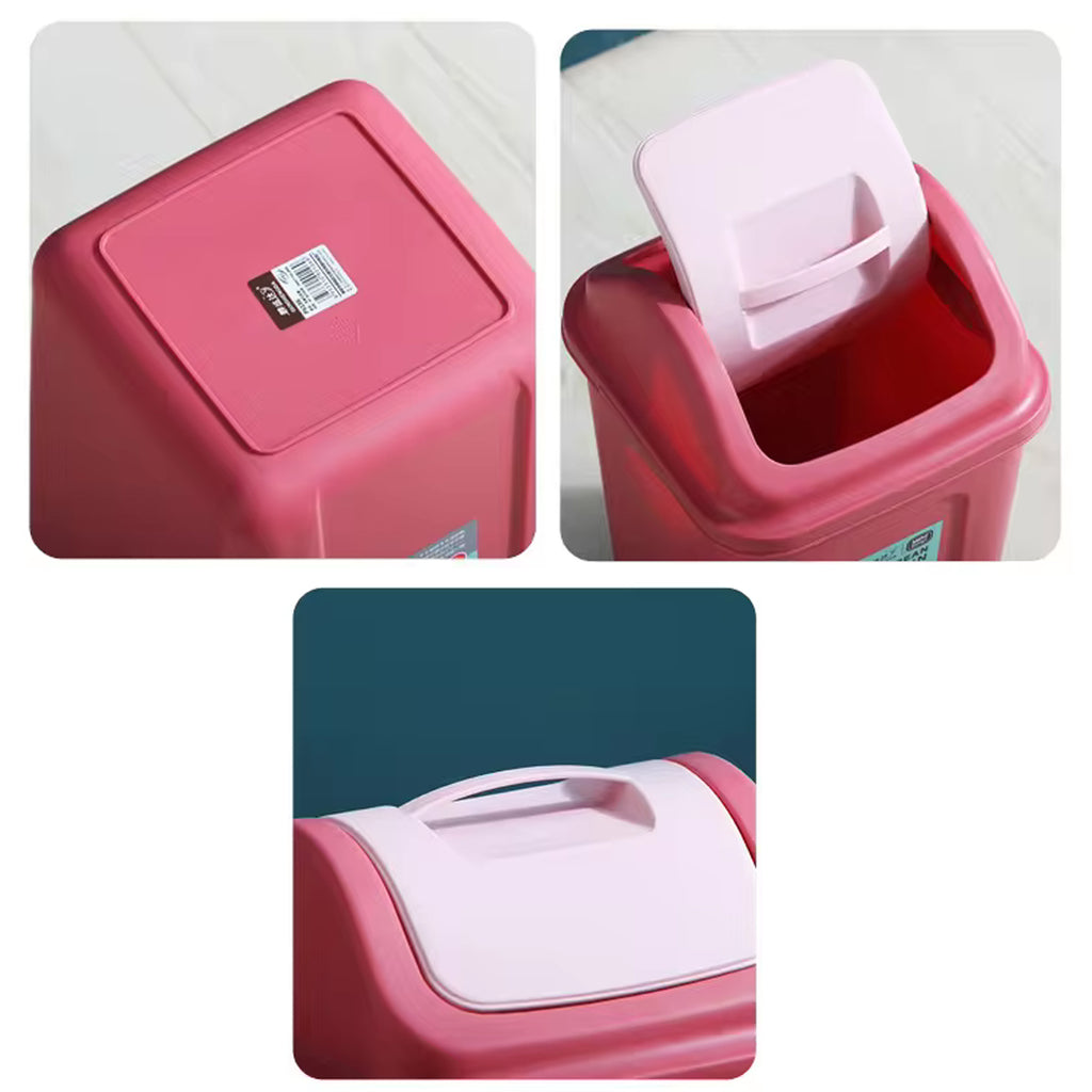 Narrow Plastic Waste Segregation Bin with Flip Lid 10 L