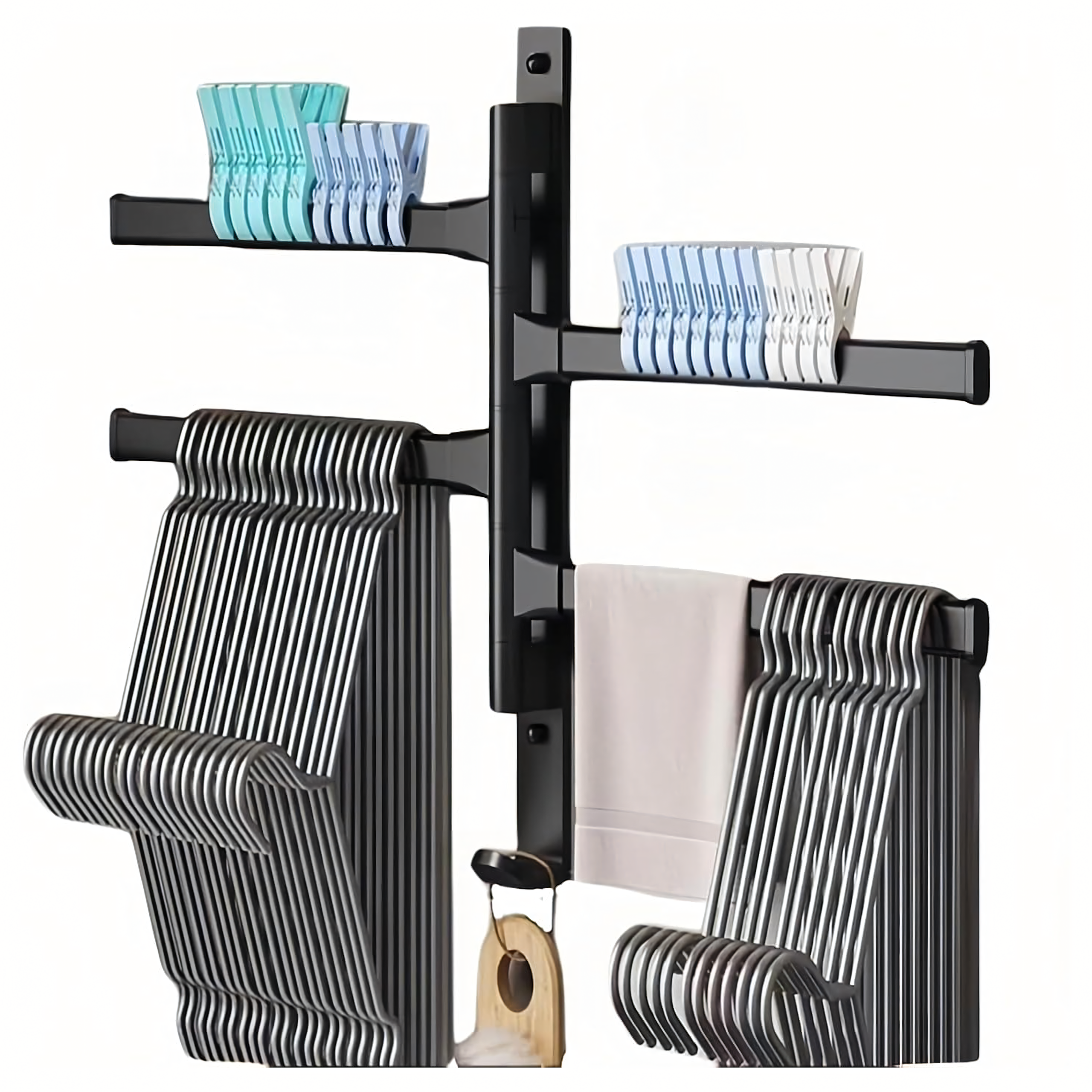 Rotating Bathroom Kitchen Wall Mounted Towel Rack