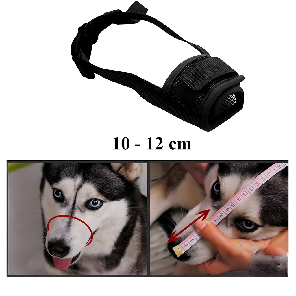 Kangast koeramuser koos võrguga, füsioloogiline, ohutu nailon, M 10-12 cm