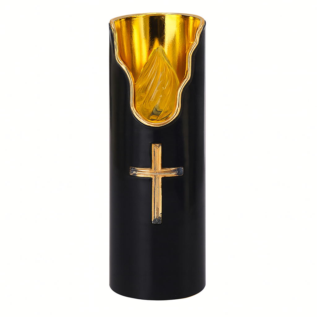 12x patareitoitel LED küünal Black leegi efektiga küünal 15cm küünla sisetükk