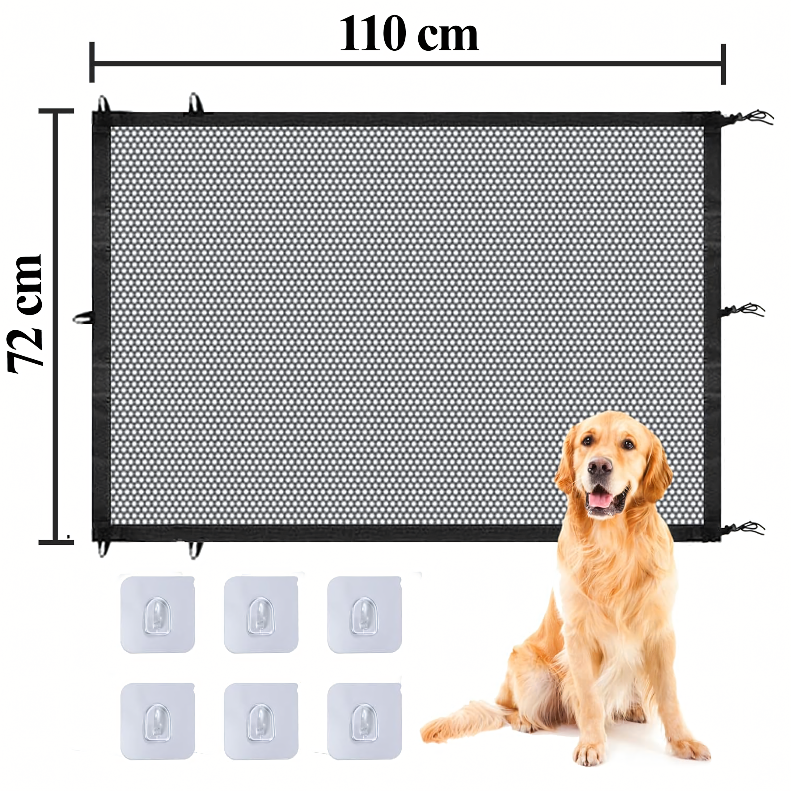 Võrkvärav turvatõke uksedele ja treppidele koerale, kassile 110x72cm