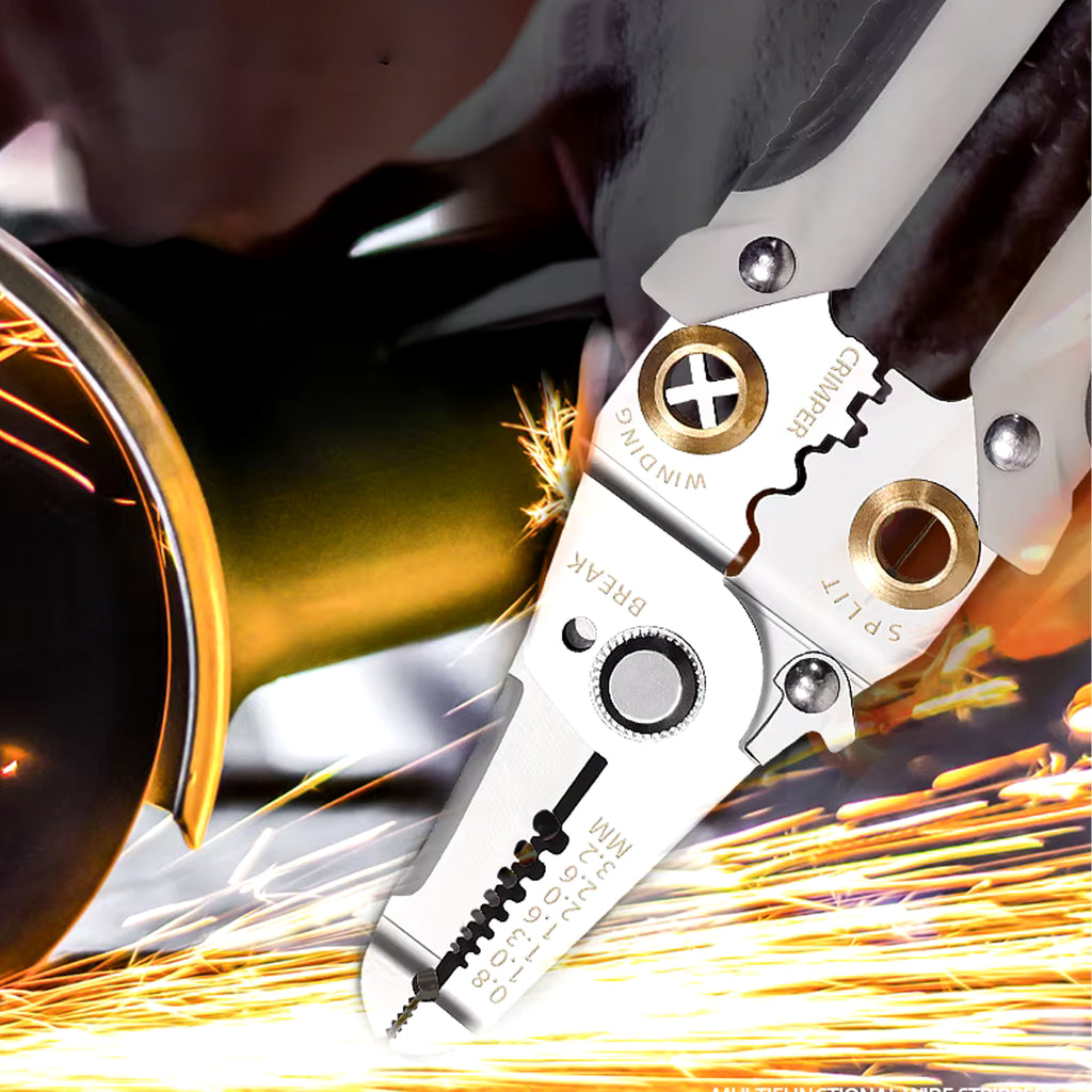 7-in-1 Cable Insulation Stripping and Connector Crimping Pliers 0.8-3.2 mm