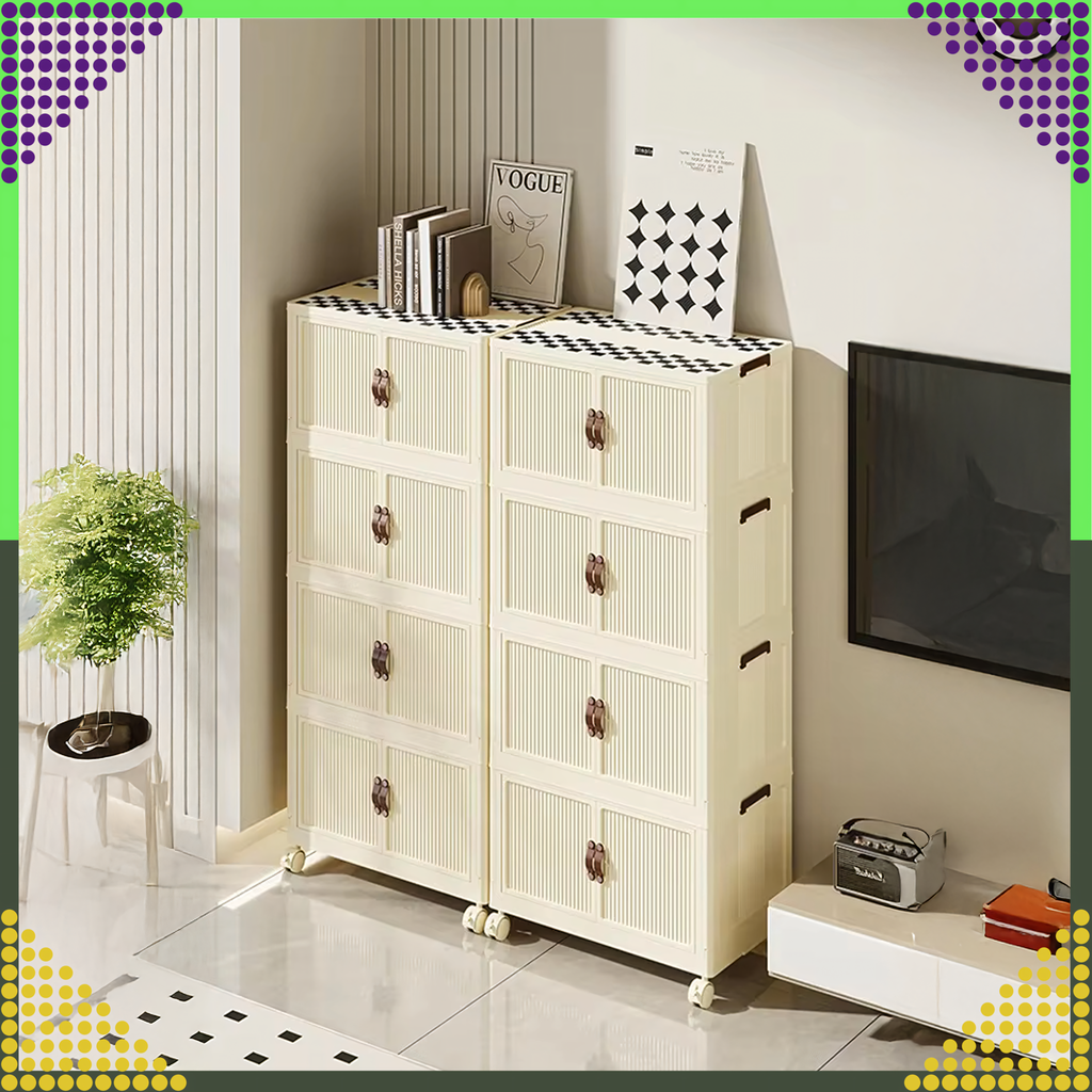 Cabinet Storage Shelf Plastic Organizer Foldable Storage Box