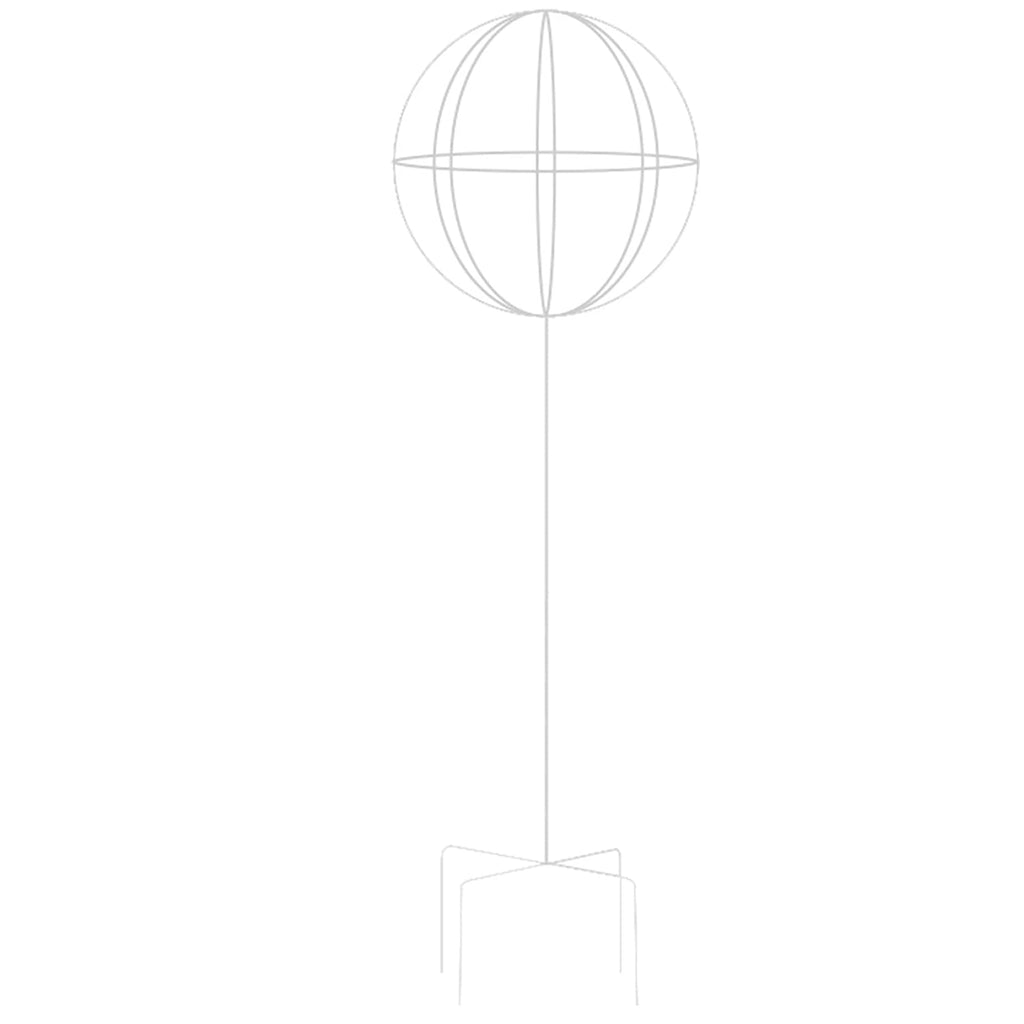 Valge metallist aiapergola tugi roniroosidele ja lilledele 50x10cm