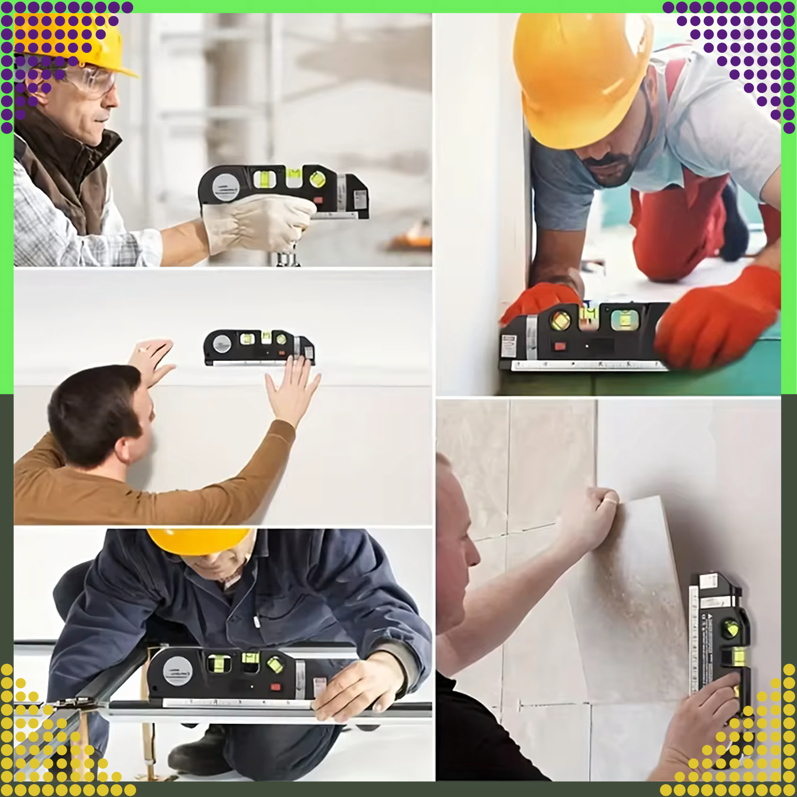 Laserlood koos mõõduga 250 cm, 3 taset, valguslood + patareid