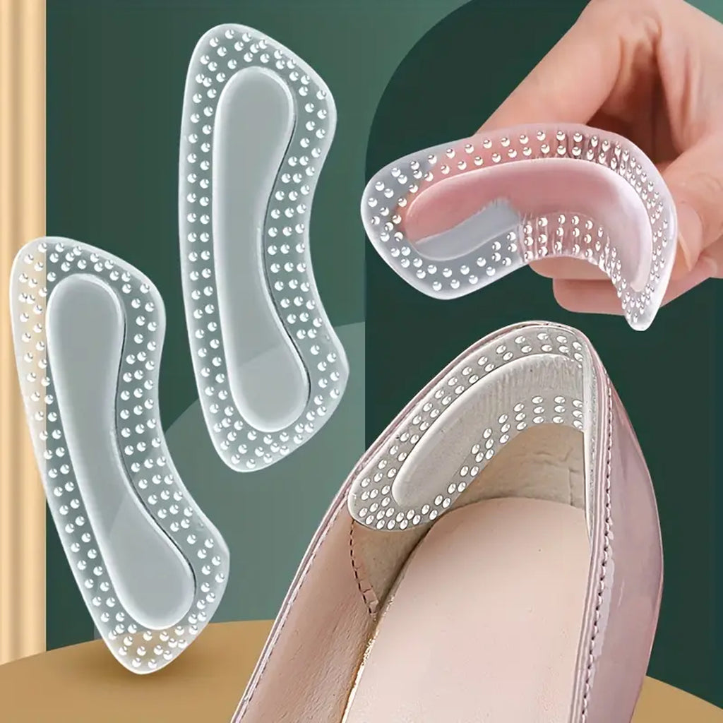 Gel Heel Pads with Massage Studs Adhesive Insoles 2 pcs (1 pair)