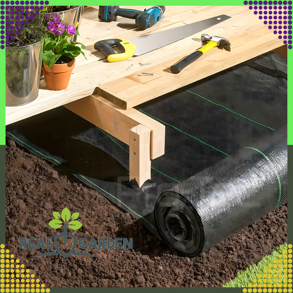 Black 70g 1.6x100m UV Agrofabric Weed Control Mat with Anchors
