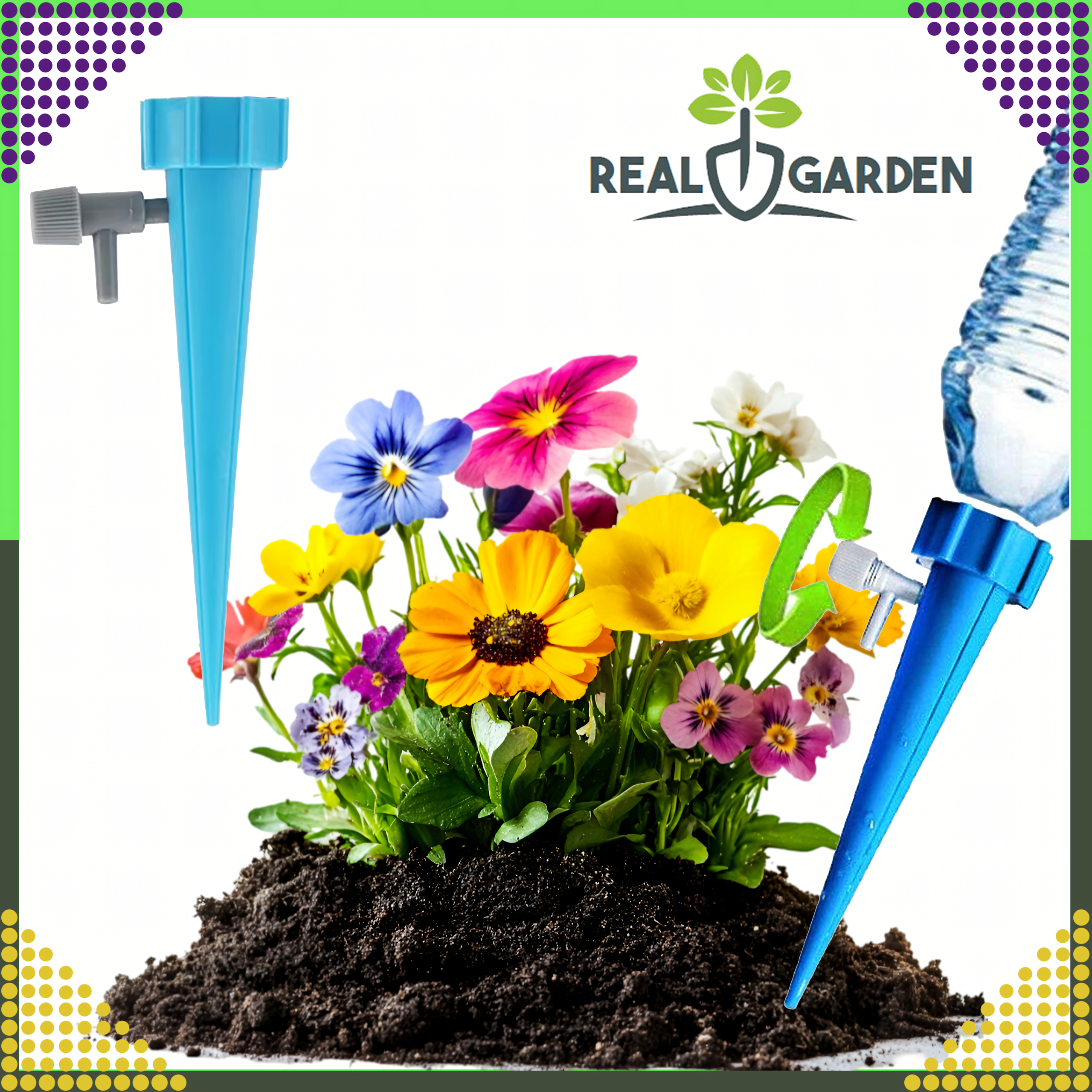 10x pudelitaoline lillepoti kastmissüsteem kraaniga aiataimedele