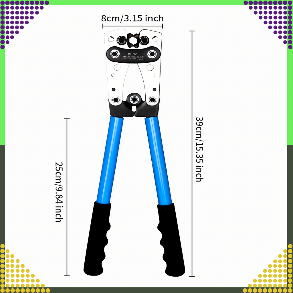 Pressimistangid juhtmete otsahülsside ühendamiseks 6-50mm AWG