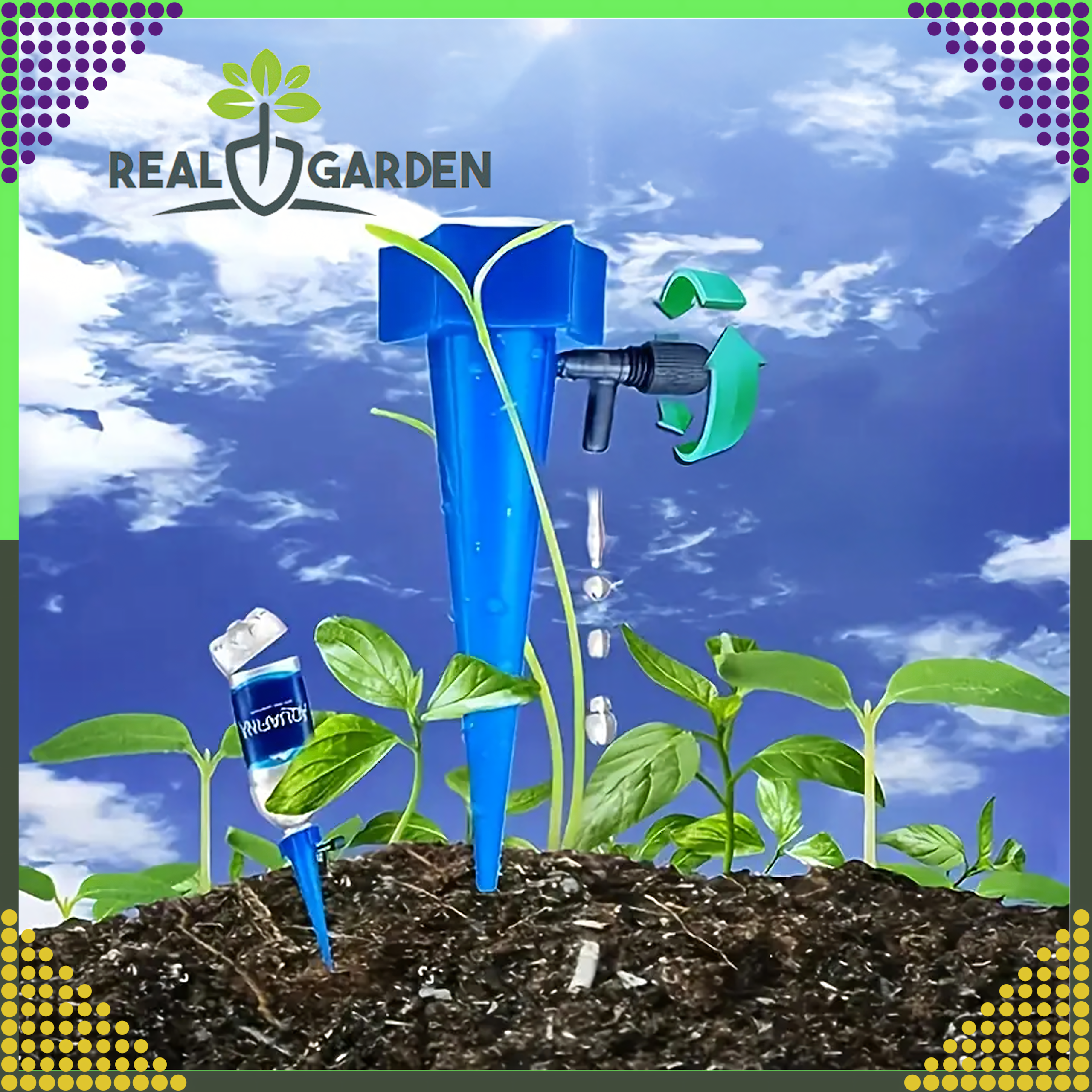 10x pudelitaoline lillepoti kastmissüsteem kraaniga aiataimedele