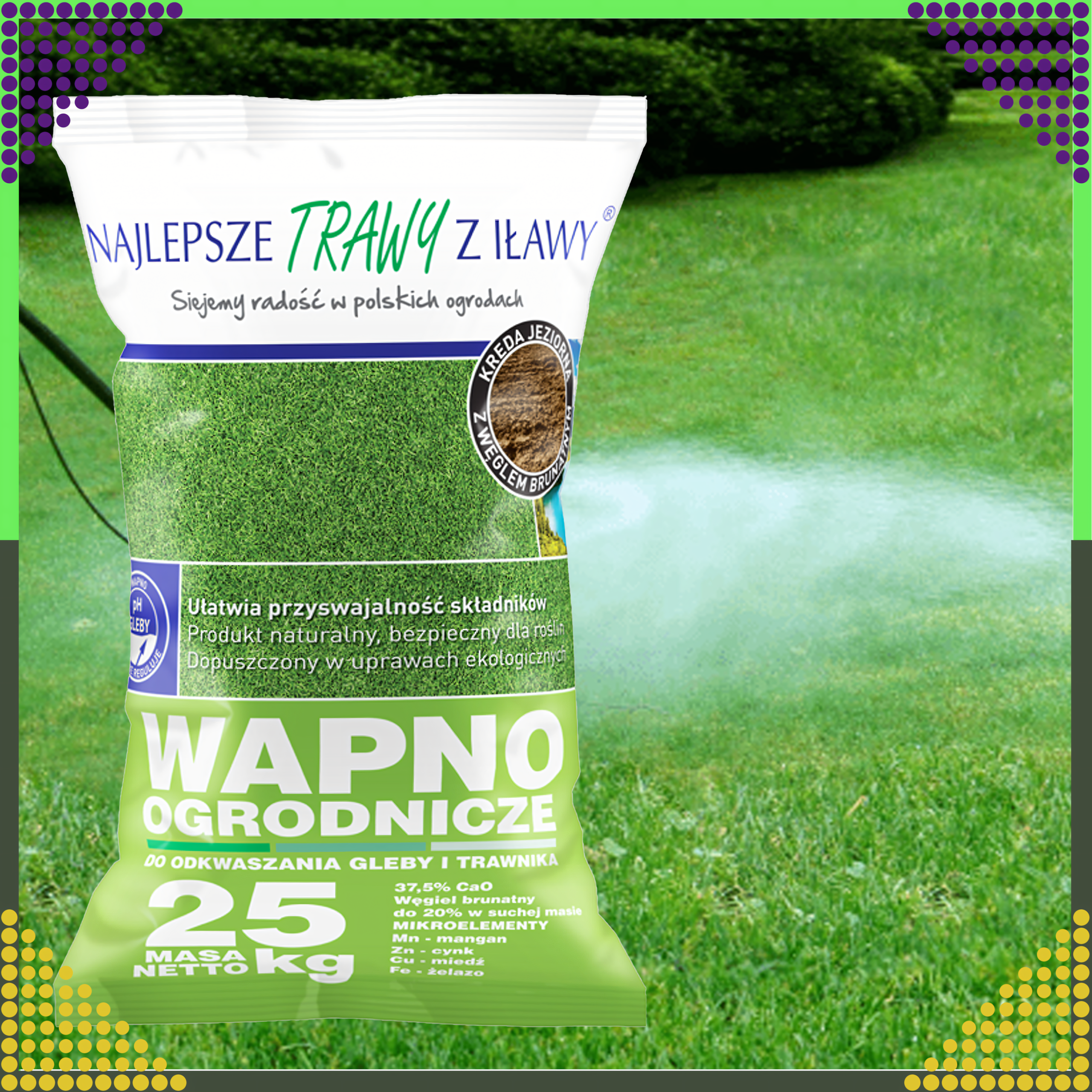 Premium Lime for Soil and Lawn Deacidification Fertilizer 25kg Bag