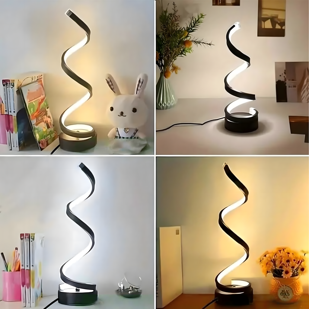 LED Spiral Night Light Table Lamp Decorative Lighting for Bedroom