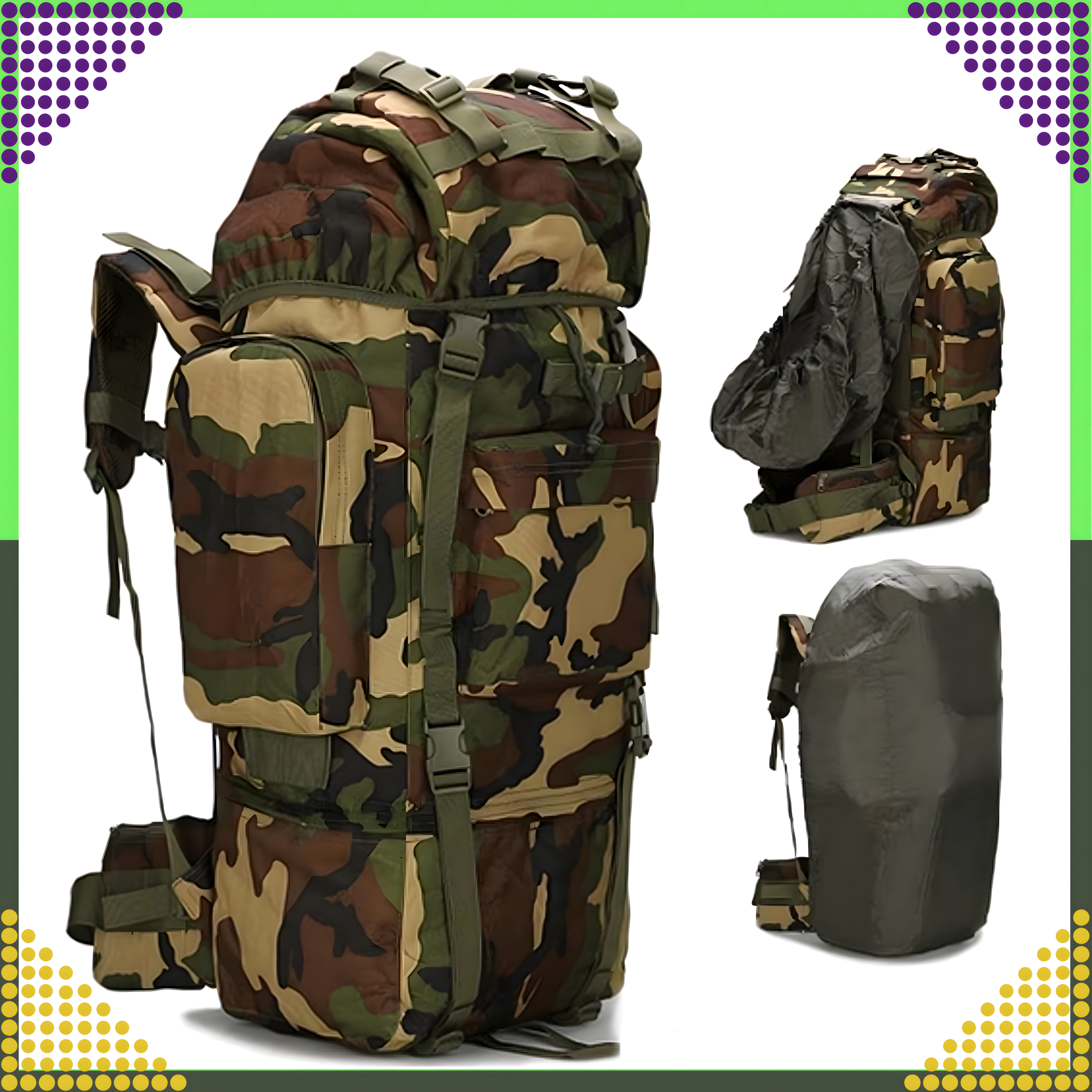 Tactical Backpack Military Tourist Survival Mountain Large 65L