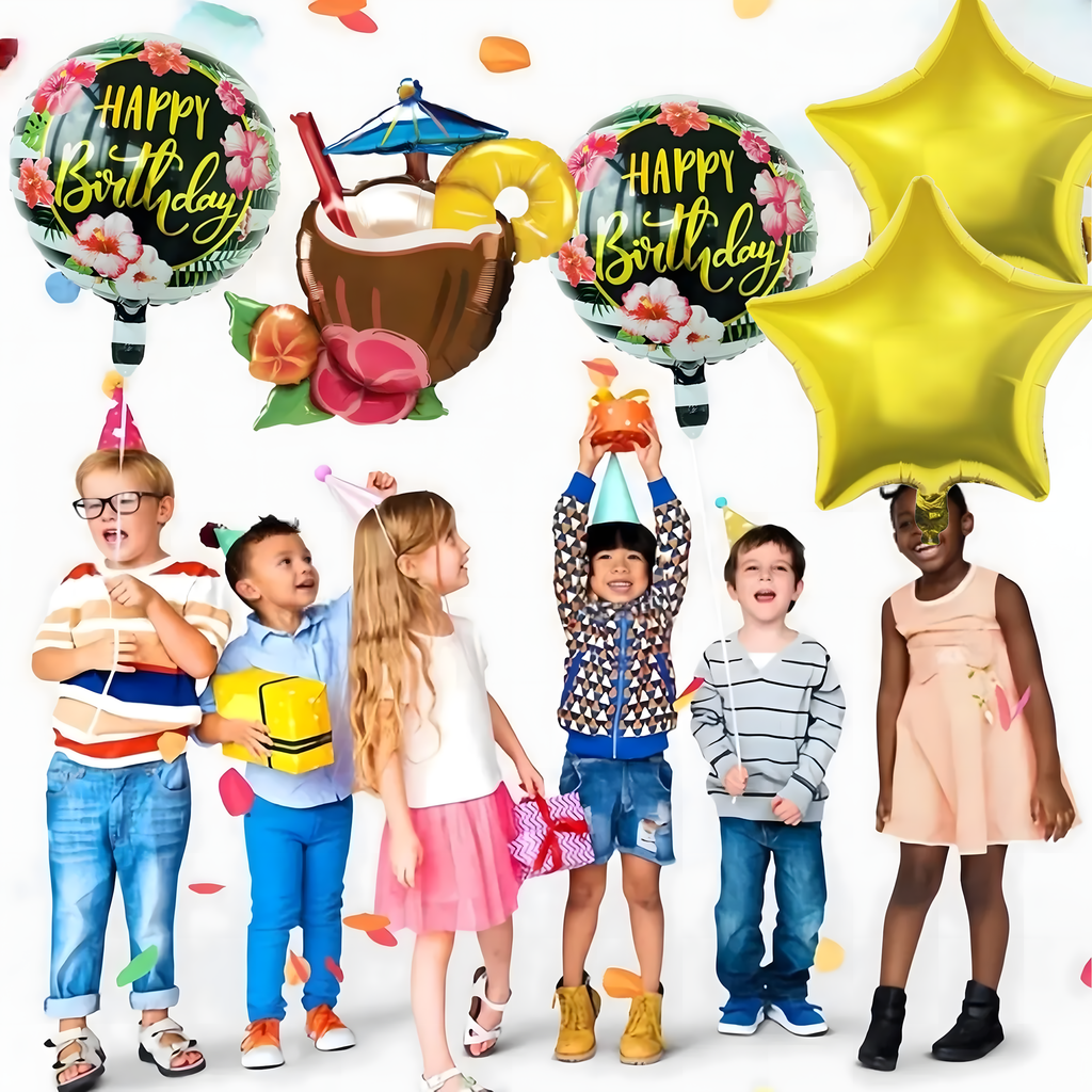 Havai Aloha õhupallide komplekt sünnipäevadeks ja sünnipäevapidudeks 5 tk