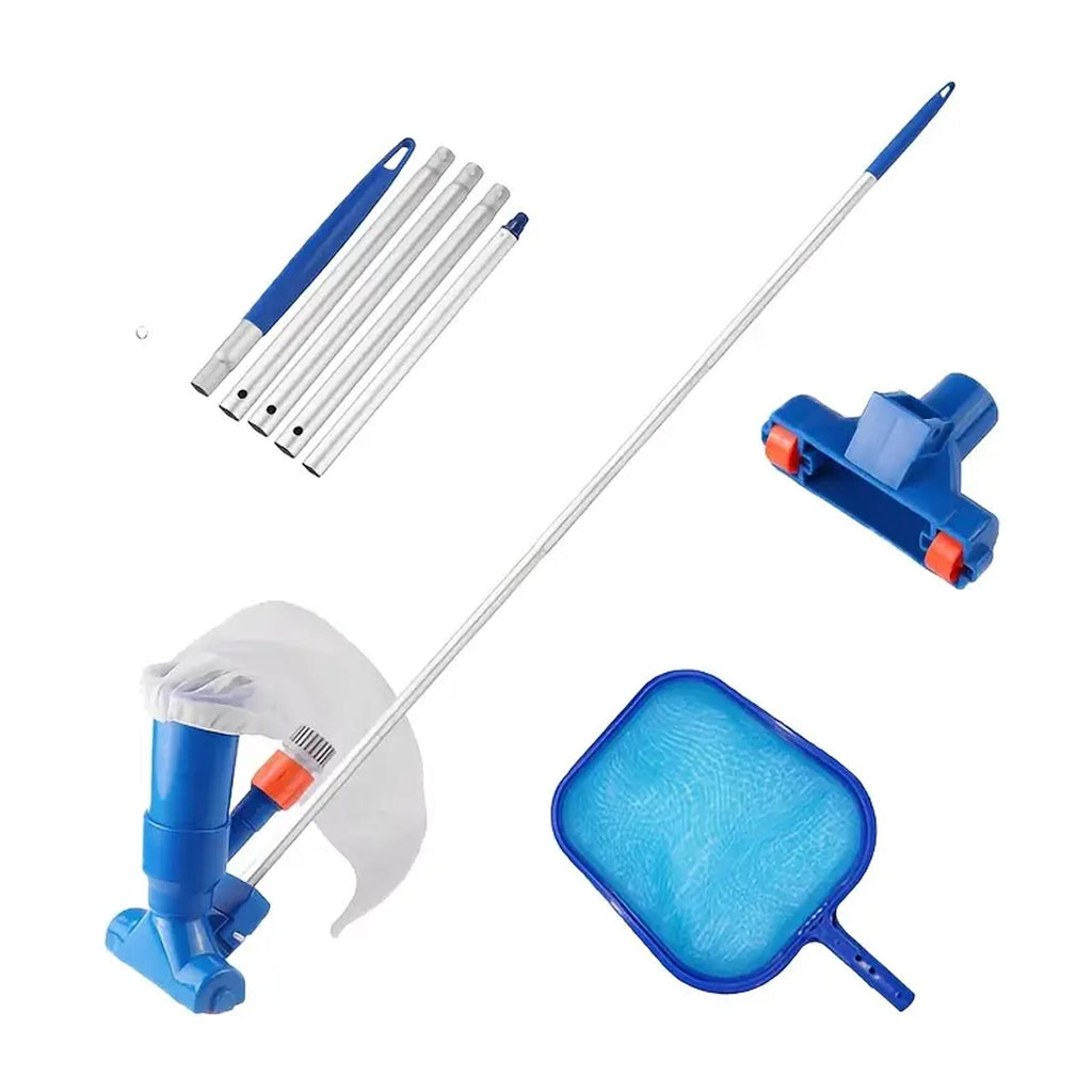 Pool and Spa Bottom Cleaning Set with Vacuum Brush and Net