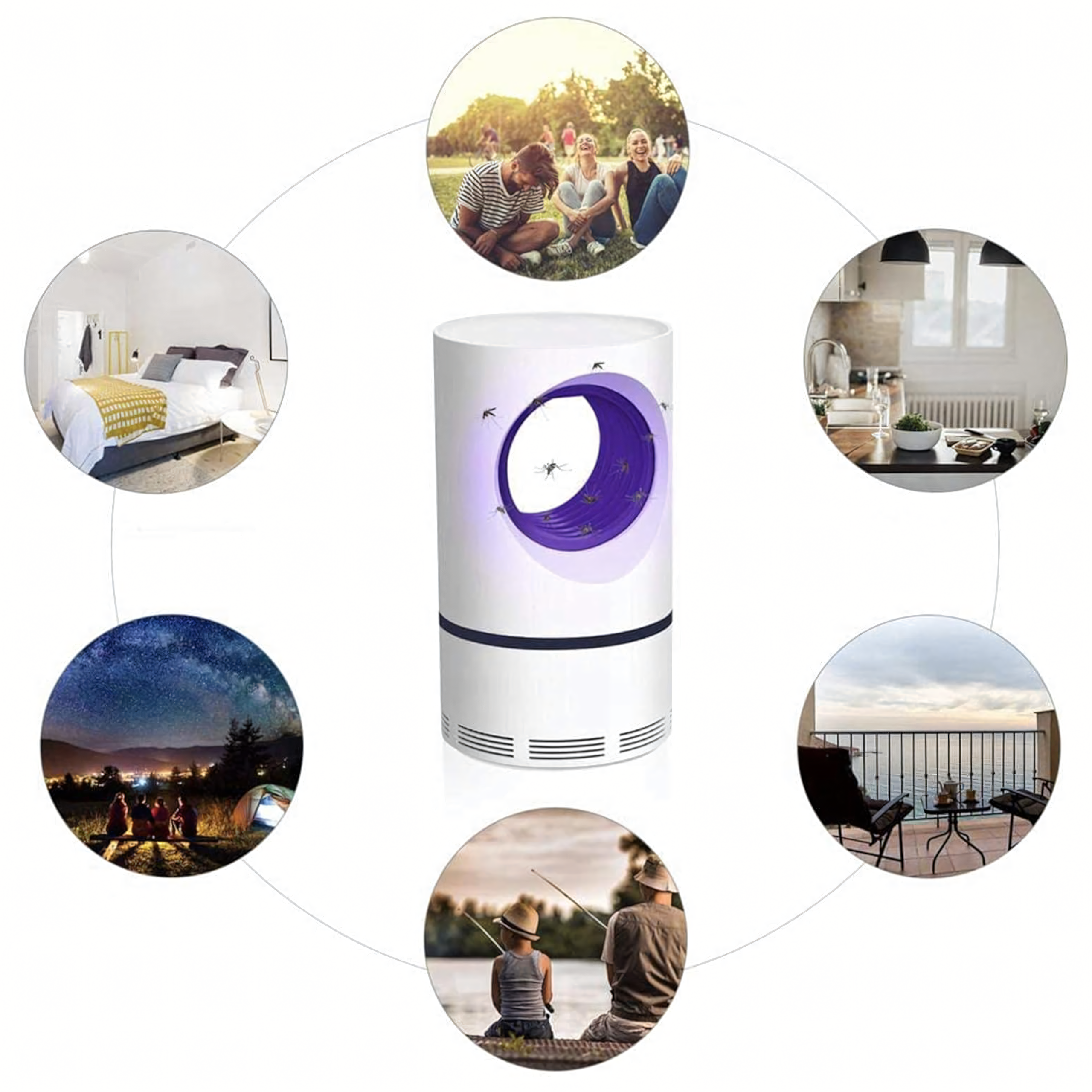 UV putukatõrjelamp sääskede, puukide ja kärbeste püüdmiseks USB ultraheliga