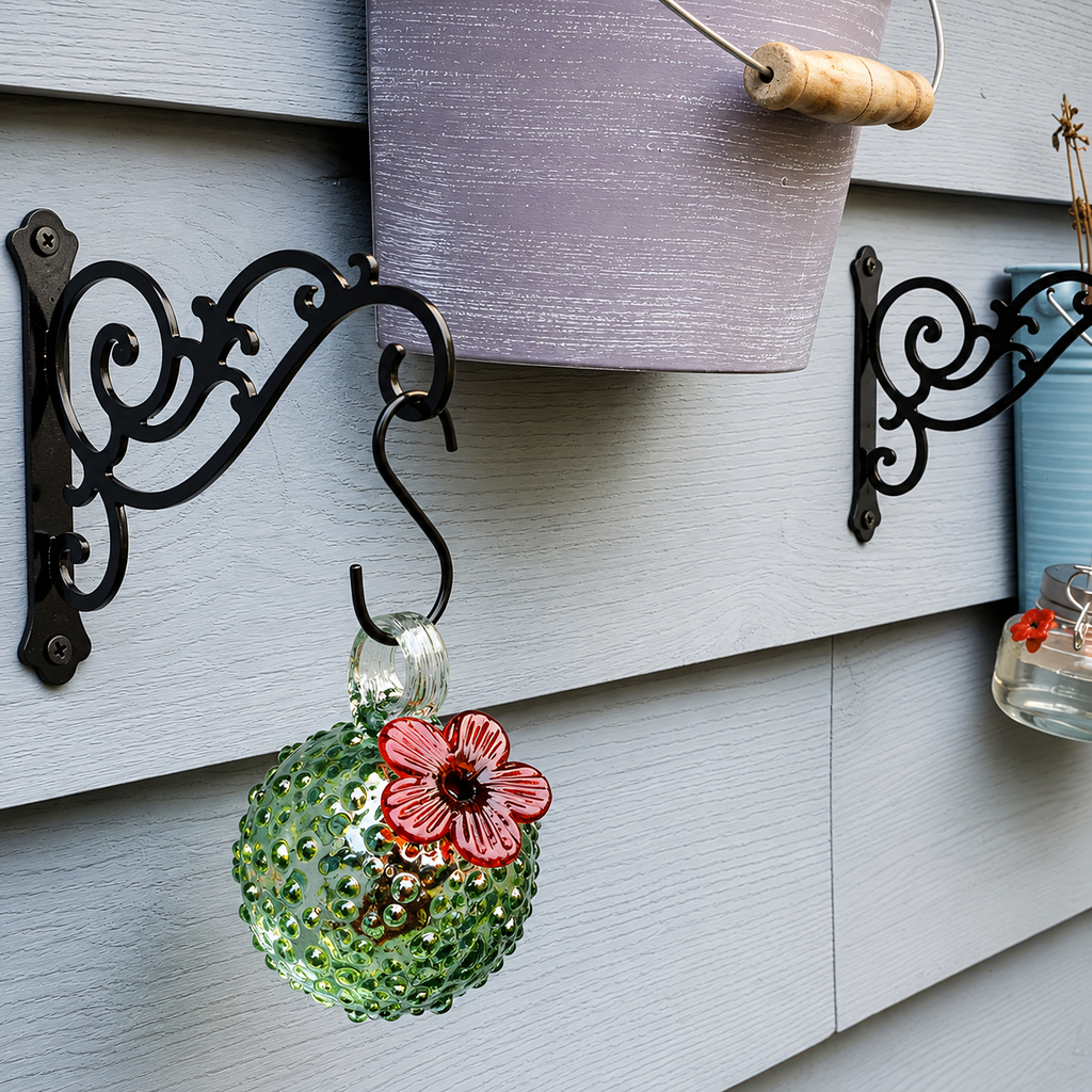 2x Metal Wall Hooks for Hanging Flower Pots and Garden Baskets