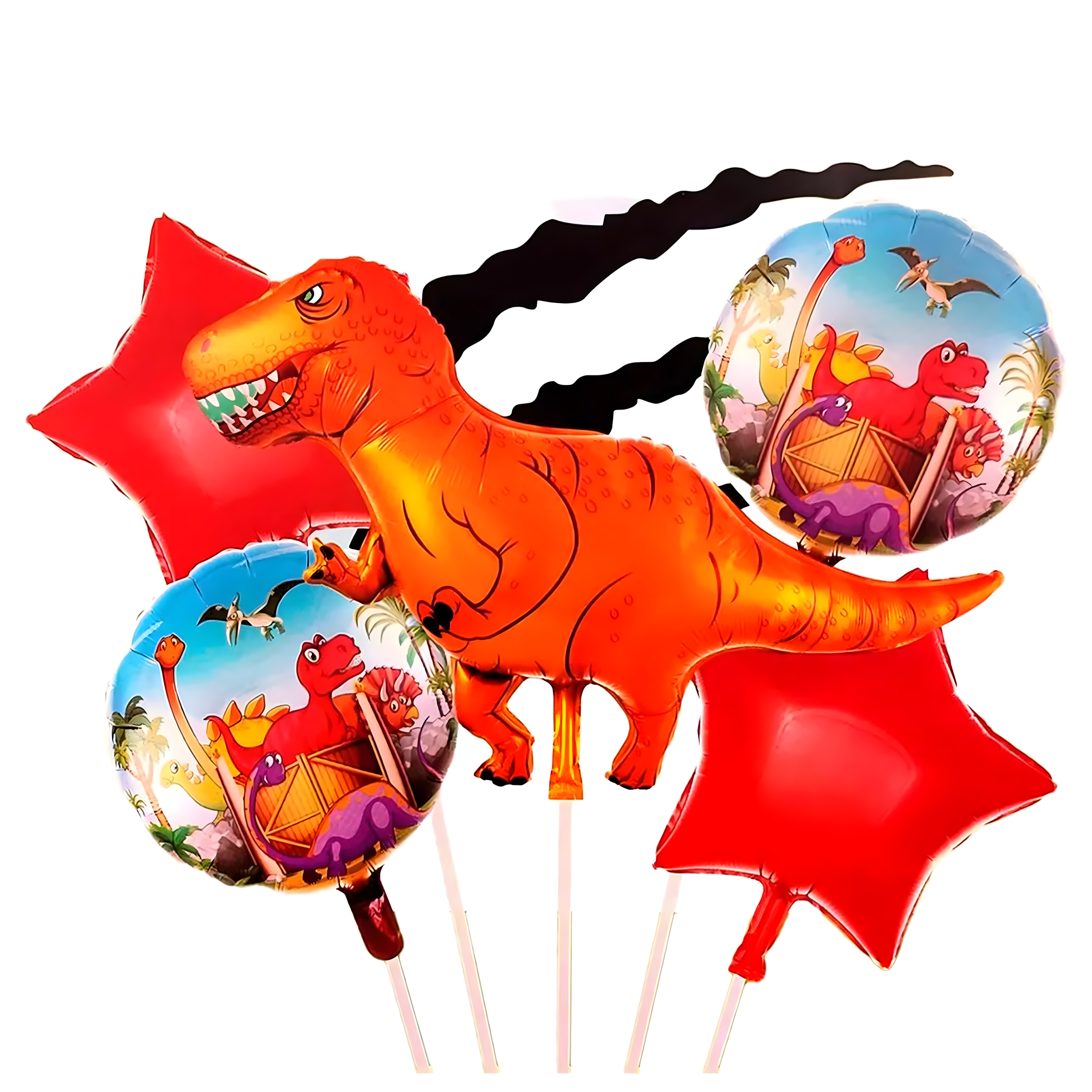 Dinosauruste sünnipäevalõhupallide komplekt sünnipäevadeks ja sünnipäevapidudeks 5 tk