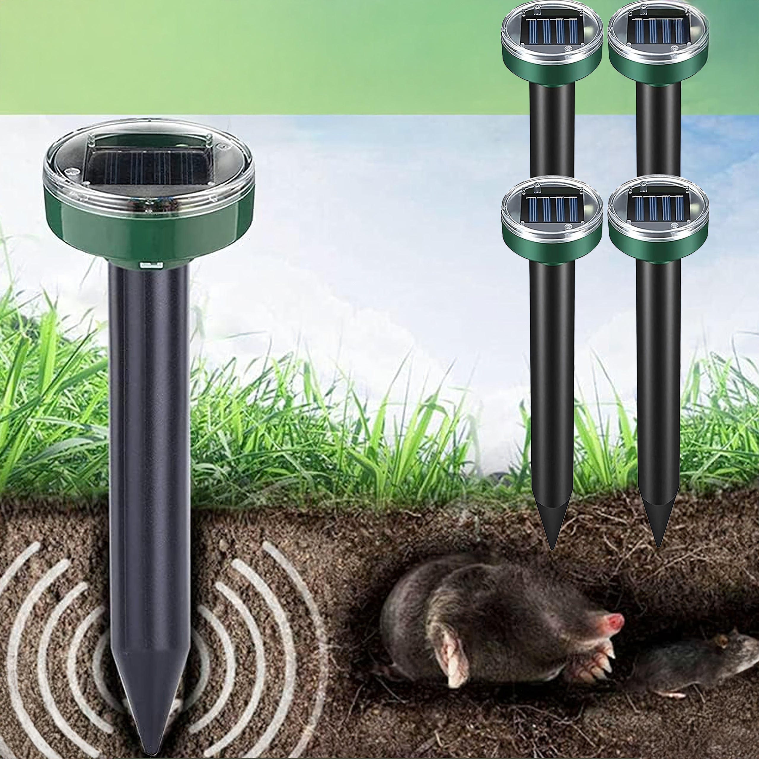 600x päikesepatareiga mutipeletaja ultraheliga tugev komplekt 4 tk