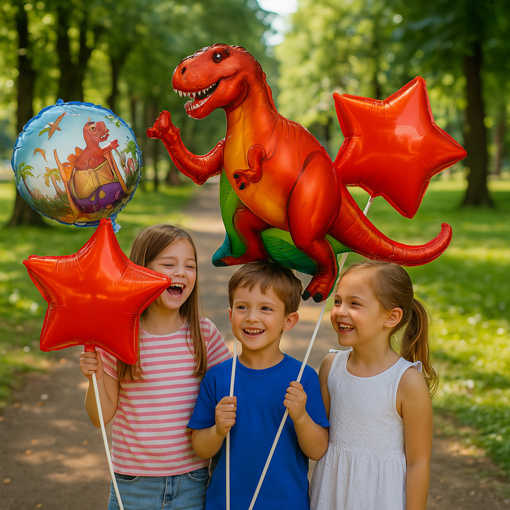 Dinosauruste sünnipäevalõhupallide komplekt sünnipäevadeks ja sünnipäevapidudeks 5 tk