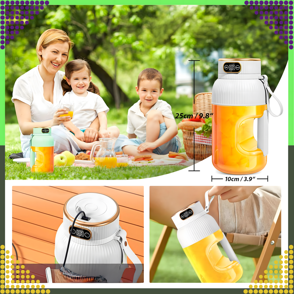 Portable Blender Mixer for Fruit Smoothies 1L Wireless USB