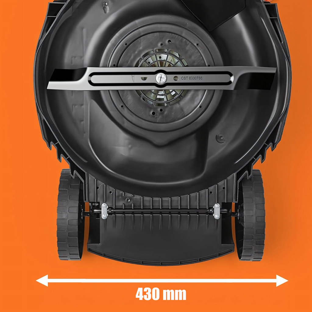Electric Lawn Mower Lightweight Powerful with Large 50L Grass Box 2400W 43cm