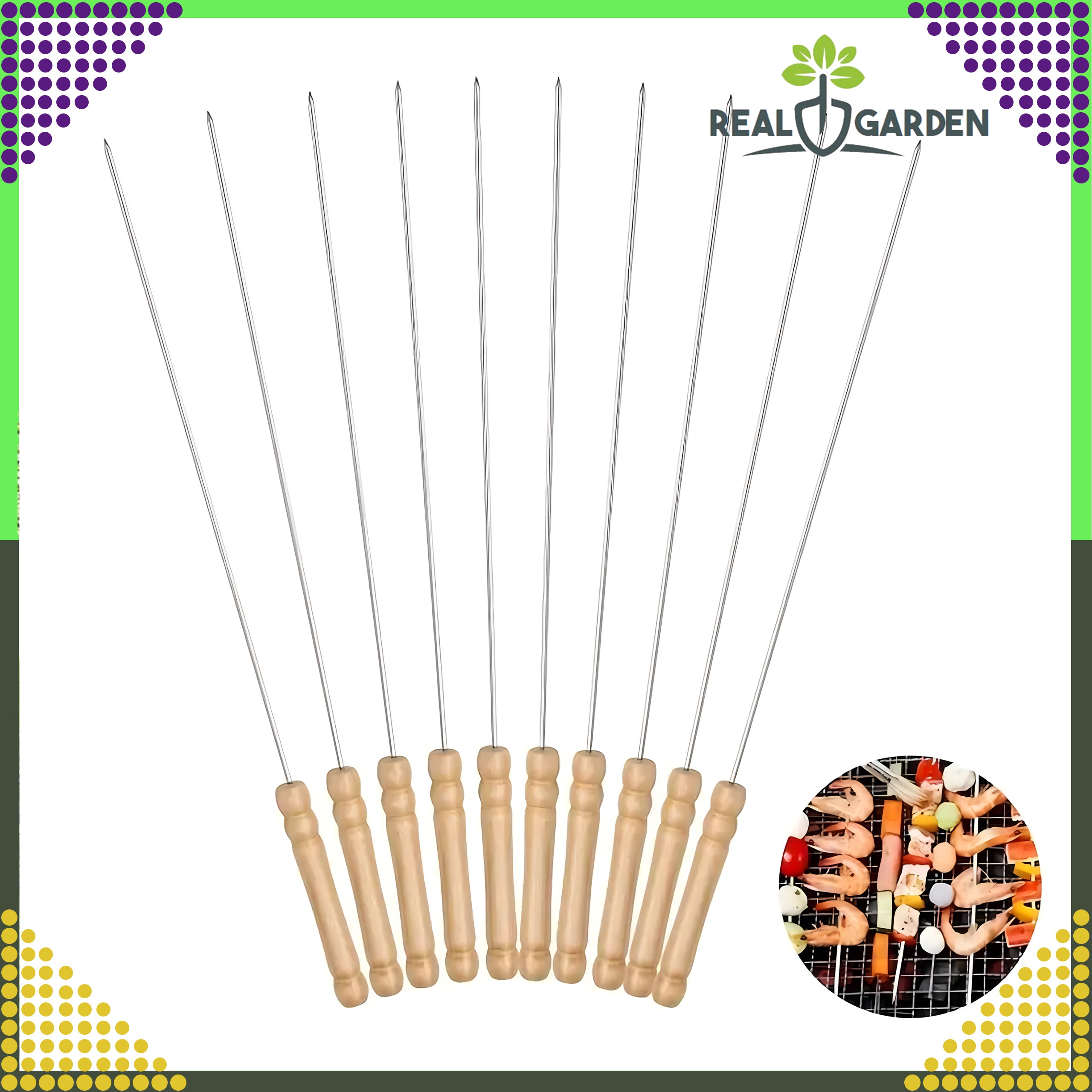 Metallist grillvardad 10 tk 30 cm (F11)