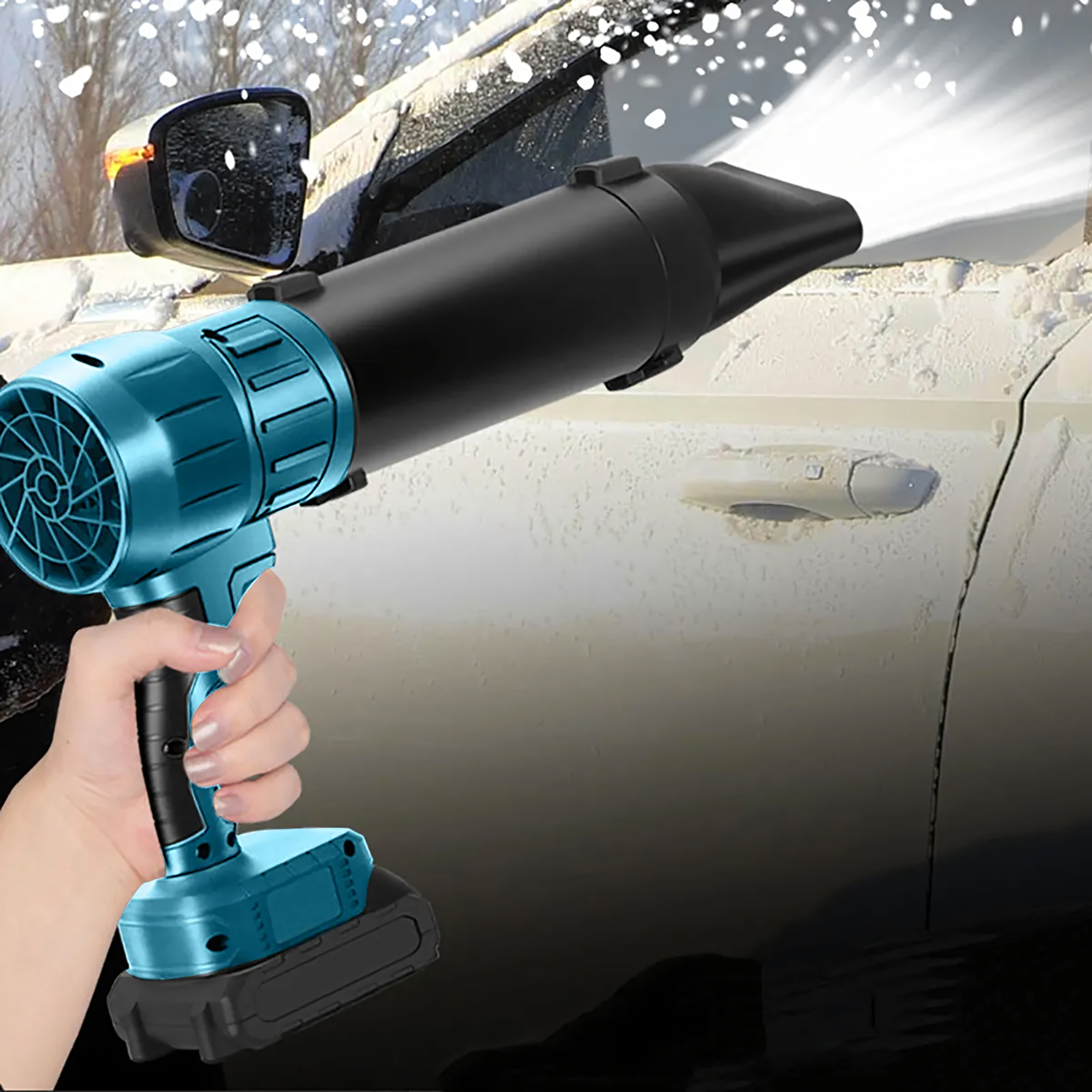 Juhtmevaba akupuhur lume ja lehtede jaoks 400W 2xAku kohver