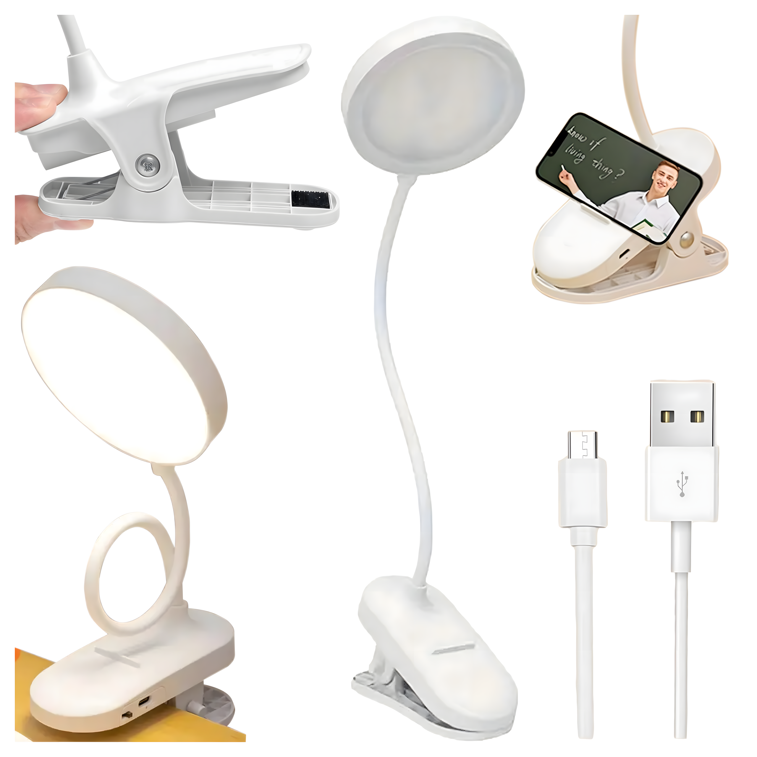 Juhtmevaba LED klambriga lugemislamp
