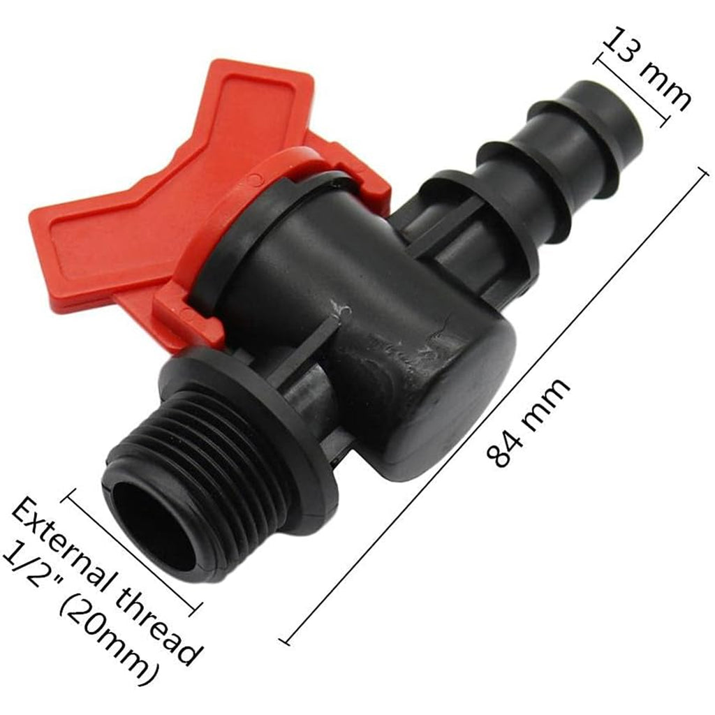 100 pcs Shut-off Valve for Drip Irrigation Line Connector Fi 16 mm