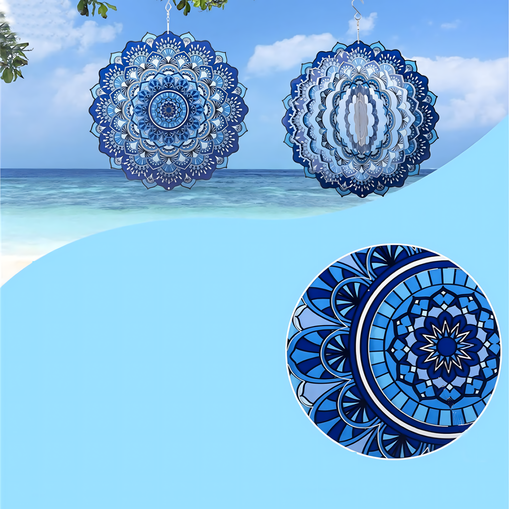 Hanging Spinner Decoration Wind Catcher 12” 3D Mandala