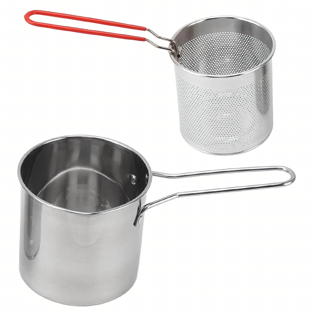 Mini Deep Fryer Pot with Basket 288x Universal Steel