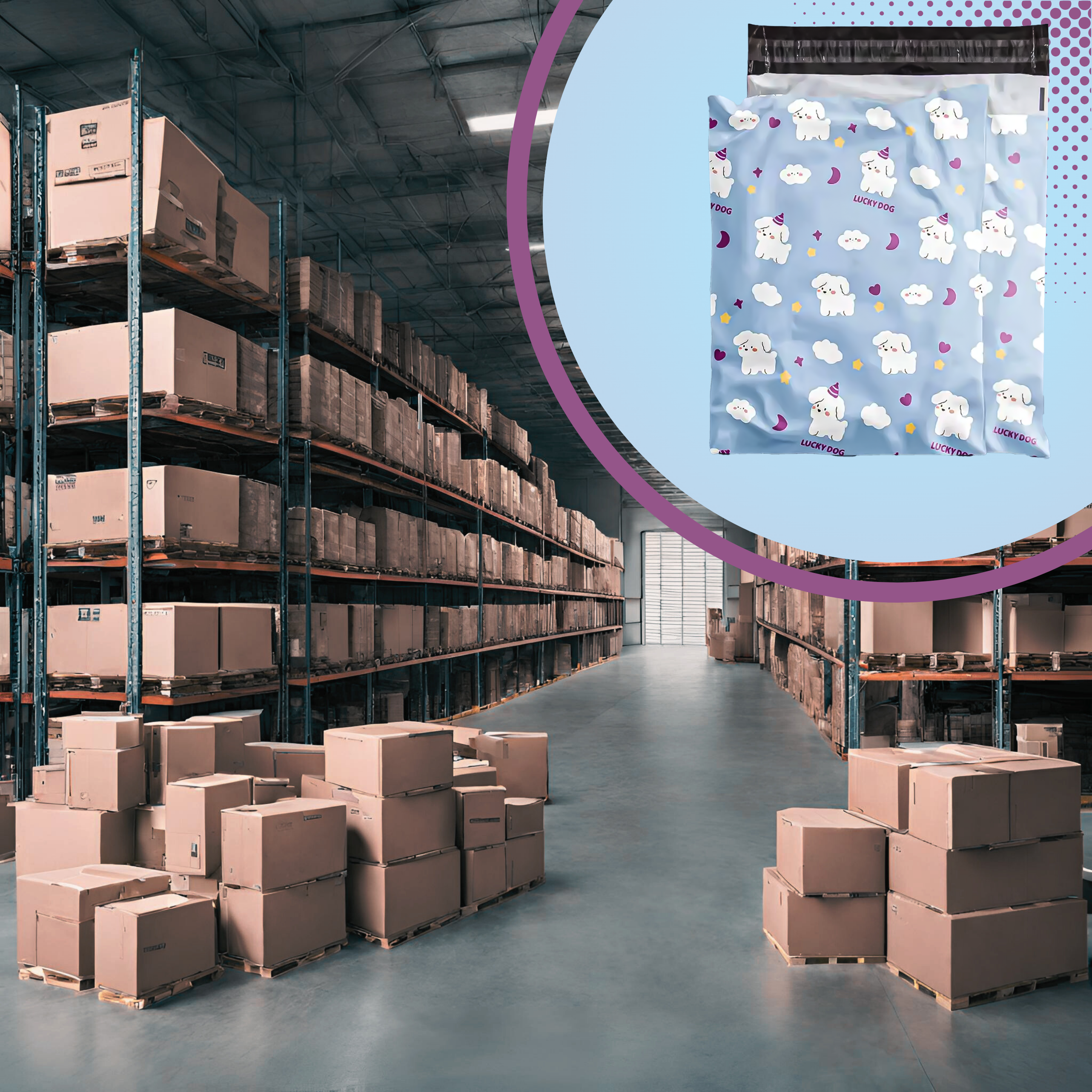 KULLERI FOOLIUMPAKID TUGEVAD FOOLIUMÜMBRIKUD 380X520 LUCKY DOG 50 tk