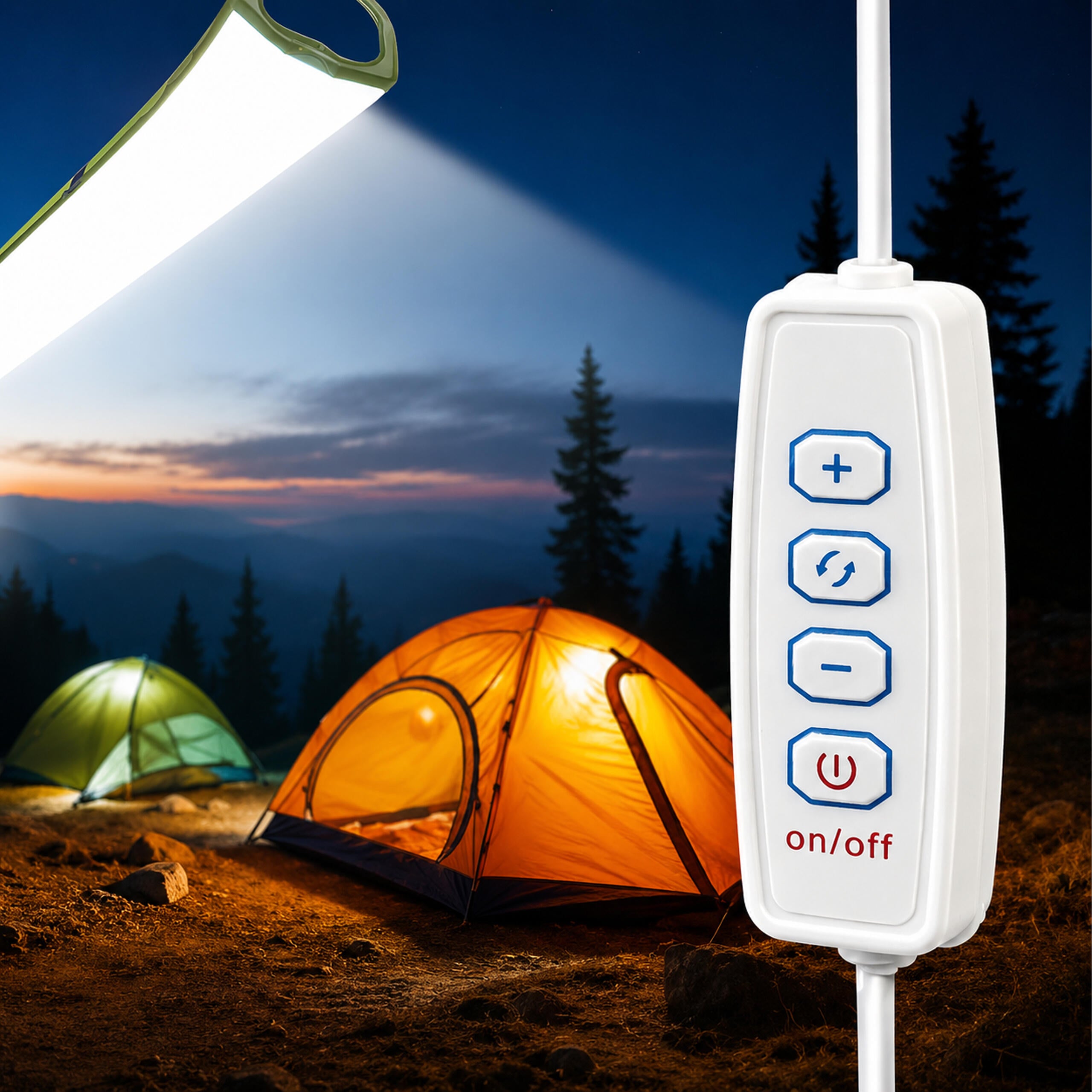 Täispuhutav USB-laetav LED-matkalatern 500 lm 90 × 12 cm RC-K-2603