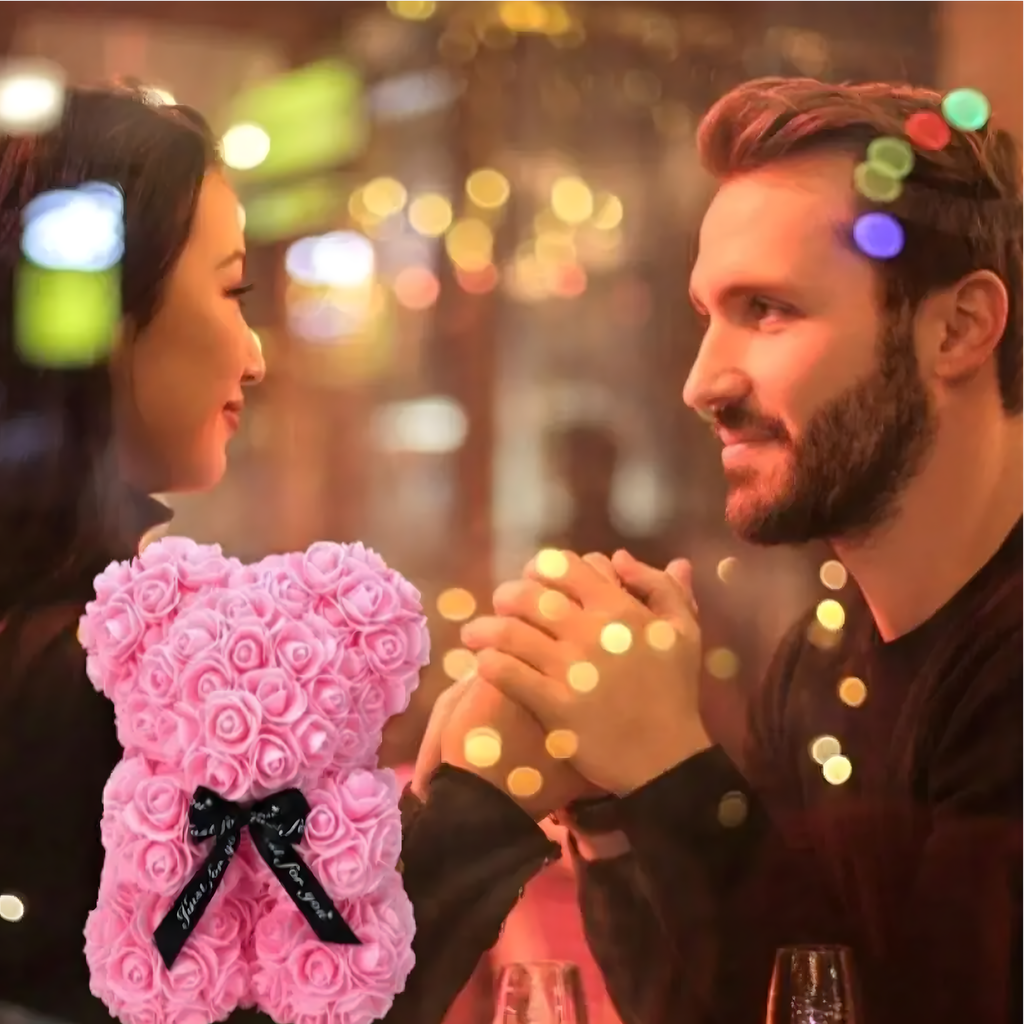 Karu LED roosidega kingitus emale, tüdrukutele, vanaemale Igavene roosikomplekt 25 cm