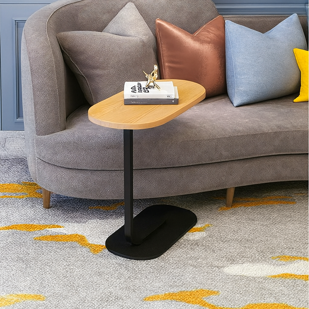 Modern C-Shaped Side Coffee Table for Living Room
