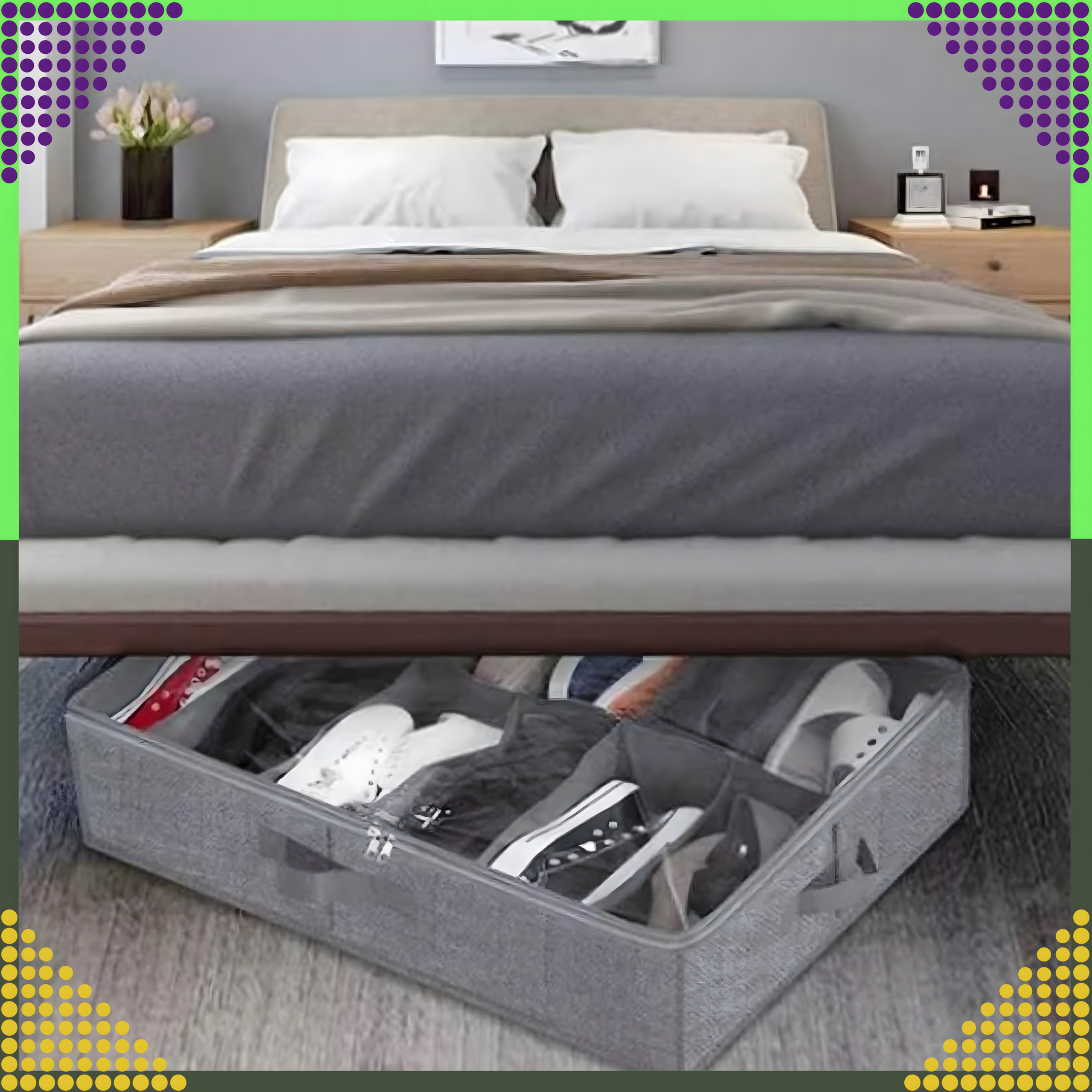 Organizer for Shoes Under Bed Foldable Clothes Box for Wardrobe with Zipper