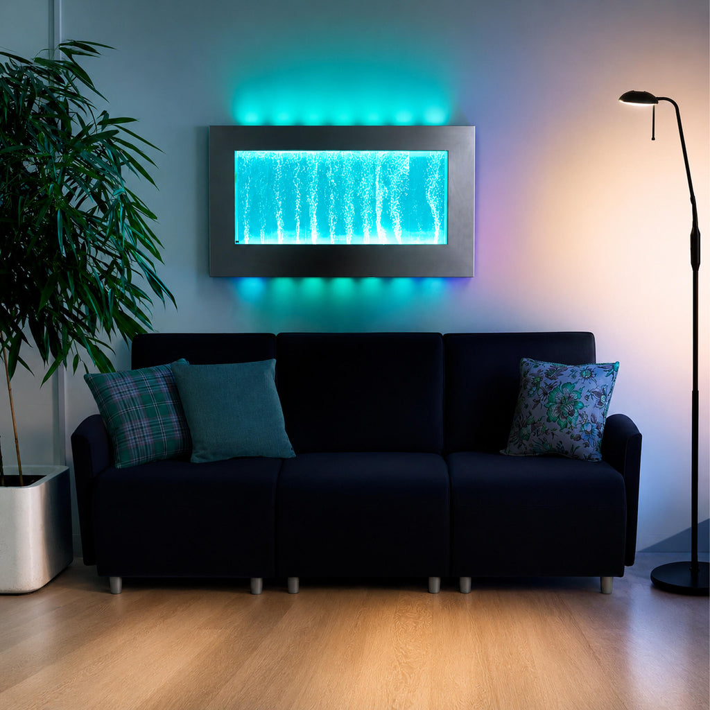 Hanging Water Bubble Wall Fountain with LED RGB Colors 95x55x11.5cm