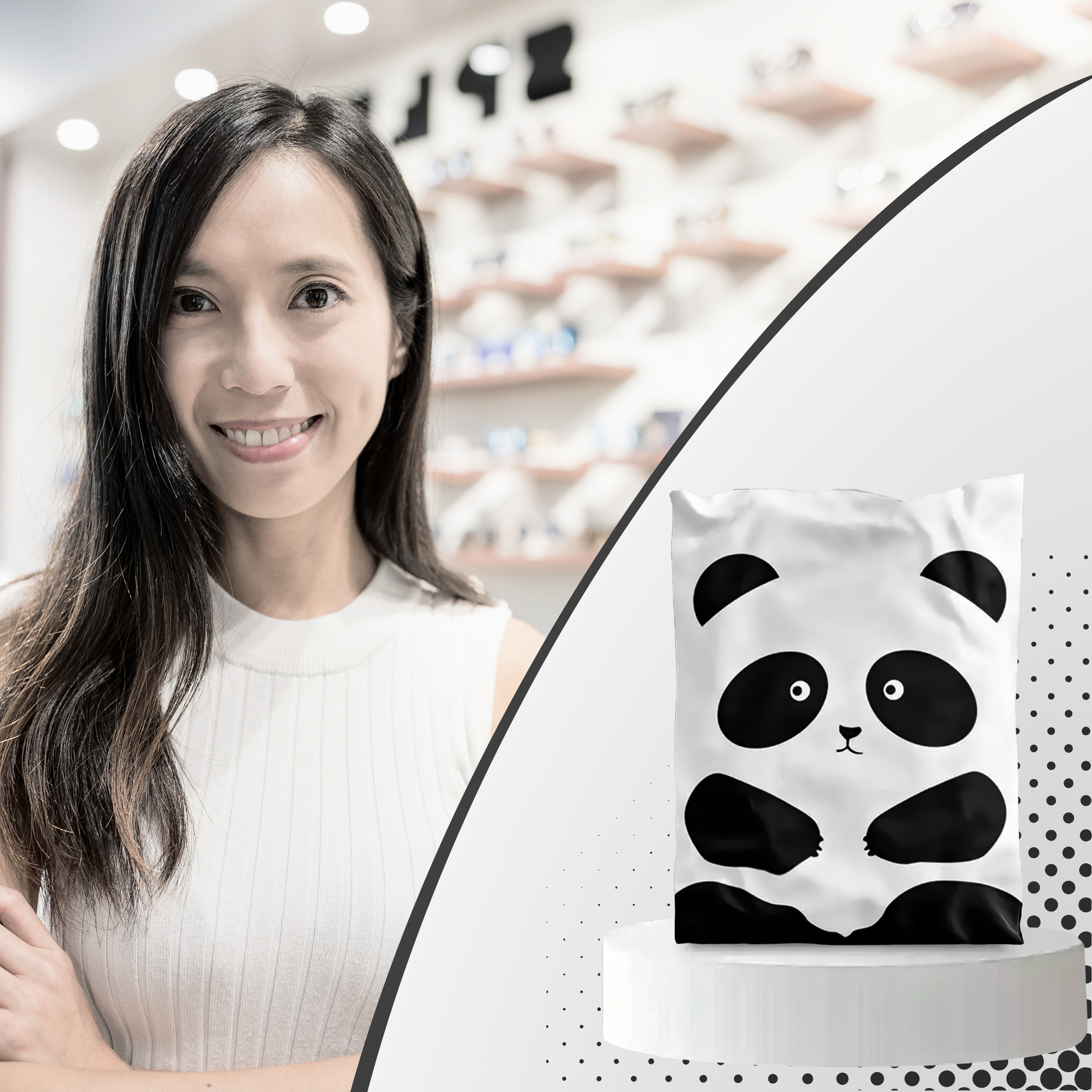 Tugevad kullerposti kotid 255x370 mm Panda 50 tk