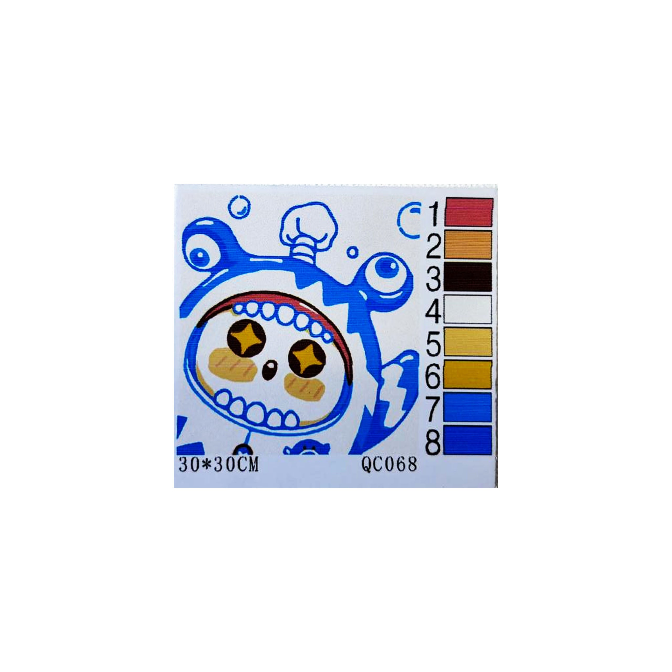 Numbrite järgi värvimise pilt raamiga ja pintslite komplekt 30x30 lastele